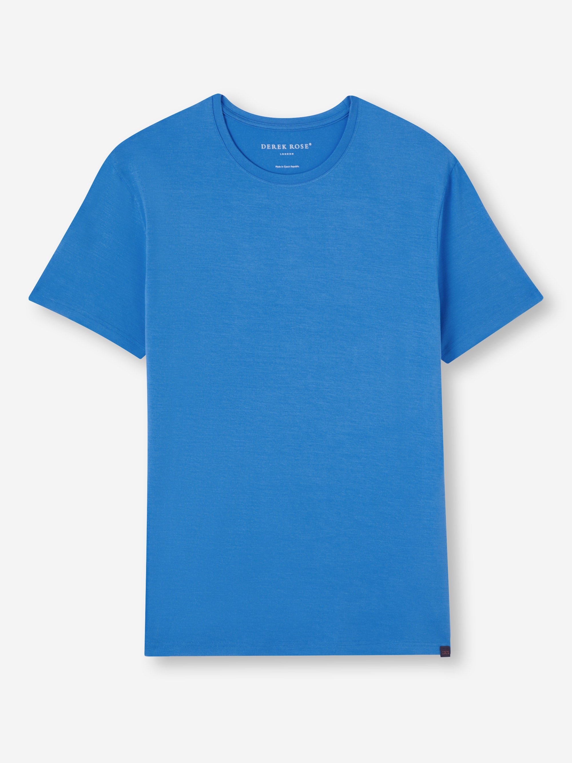 [[Mens T-Shirt Basel Micro Modal Stretch Azure Blue (Size)]]