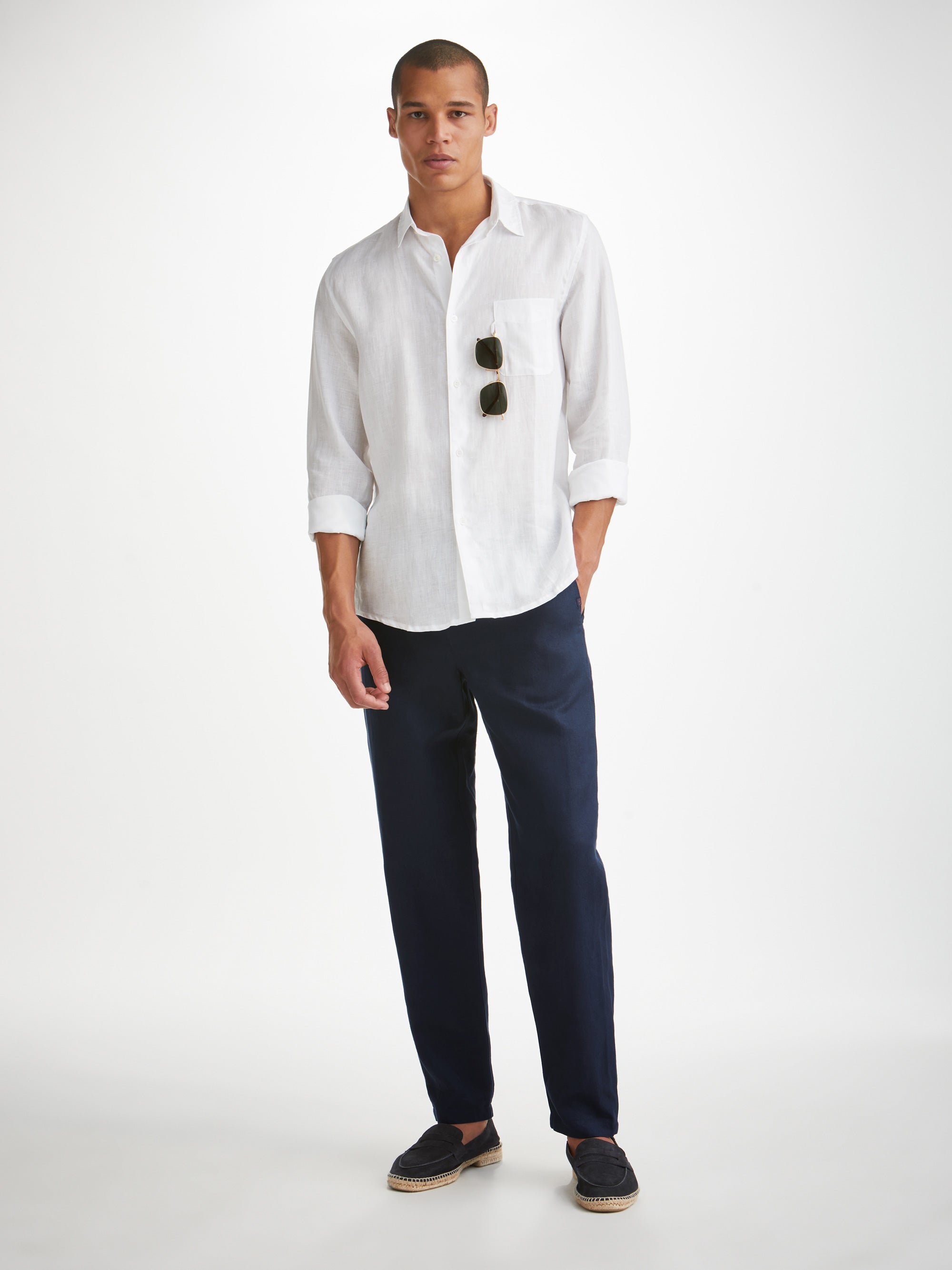 Khaki Pure Linen Pencil Pants Design by Linen Bloom Men at Pernia's Pop Up  Shop 2024