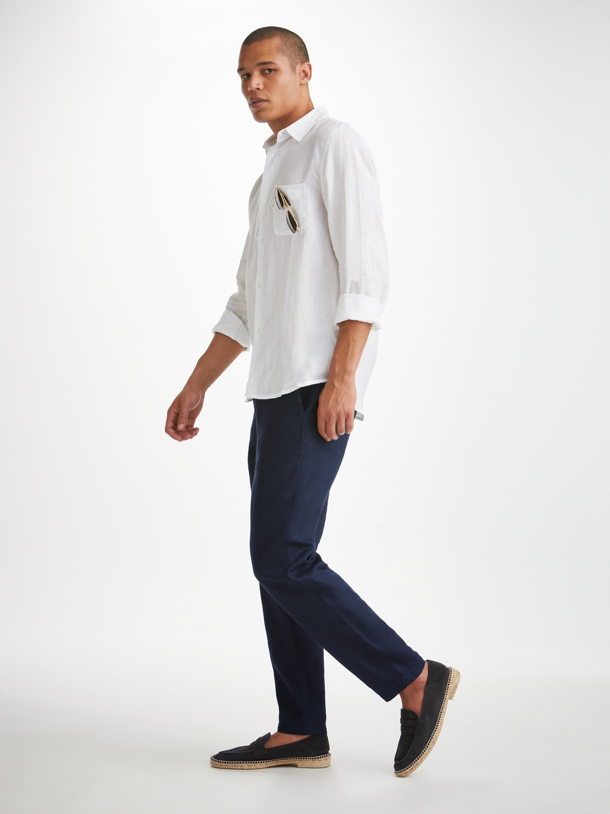 Men's Trousers Sydney Linen Navy