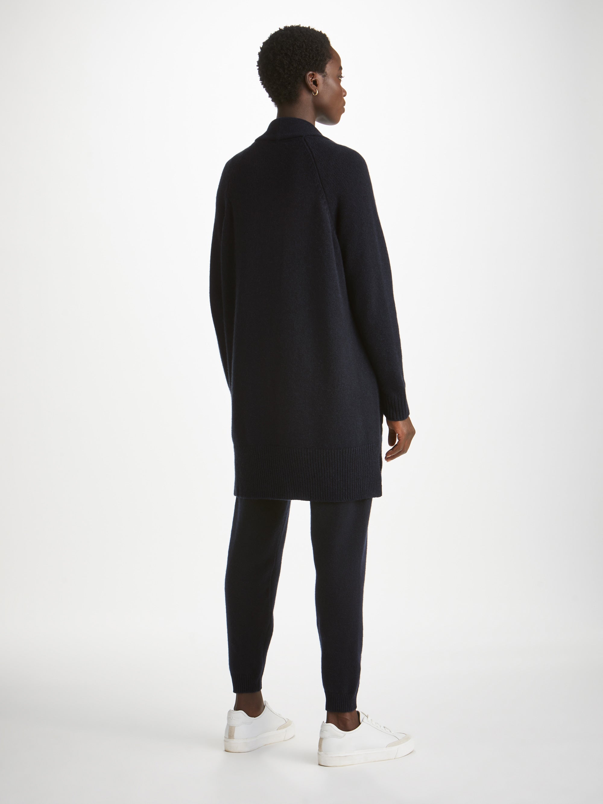 Women's Cardigan and Track Pants Cashmere Navy