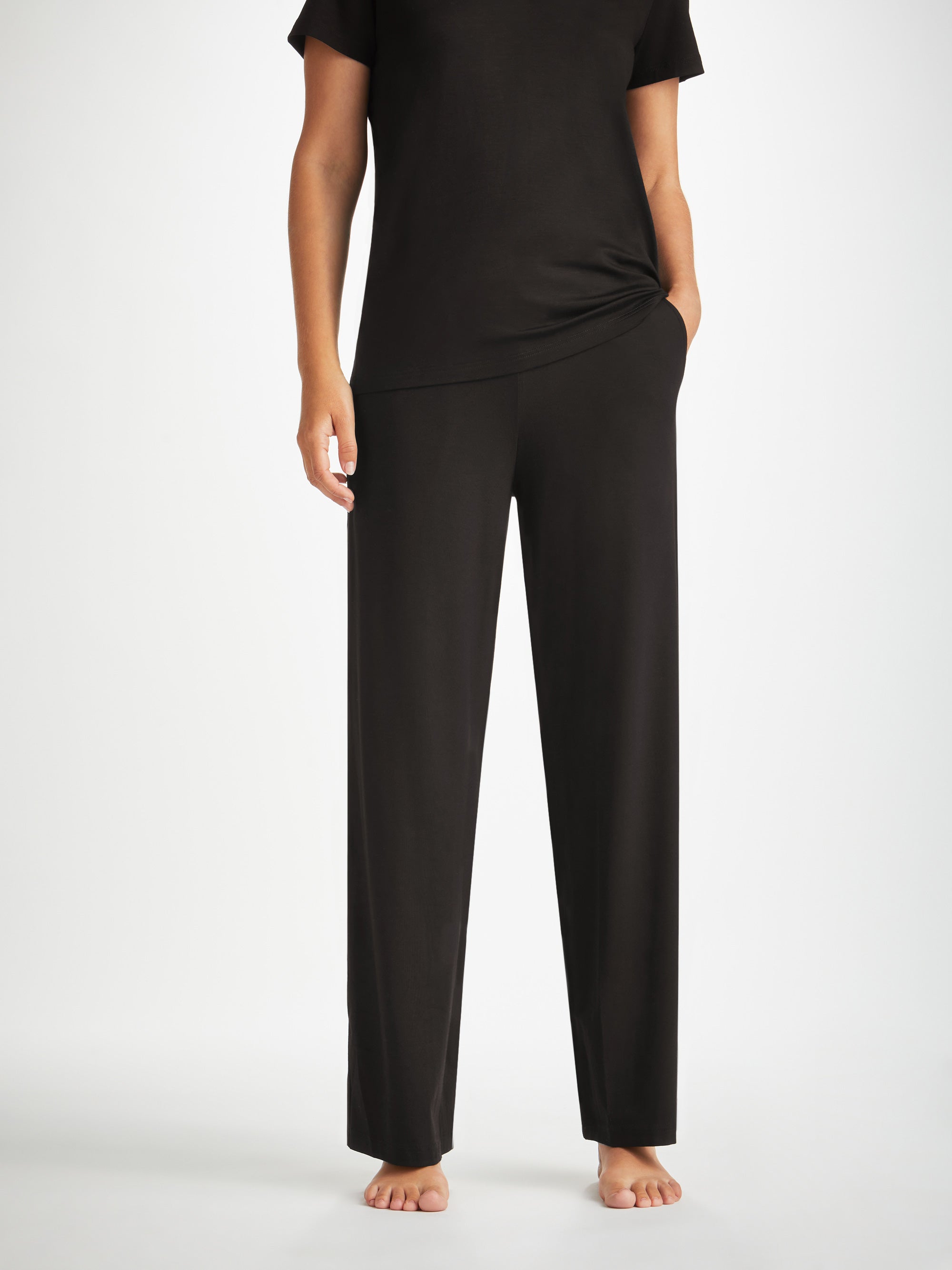 Women's Lounge Pants Basel Micro Modal Stretch Black