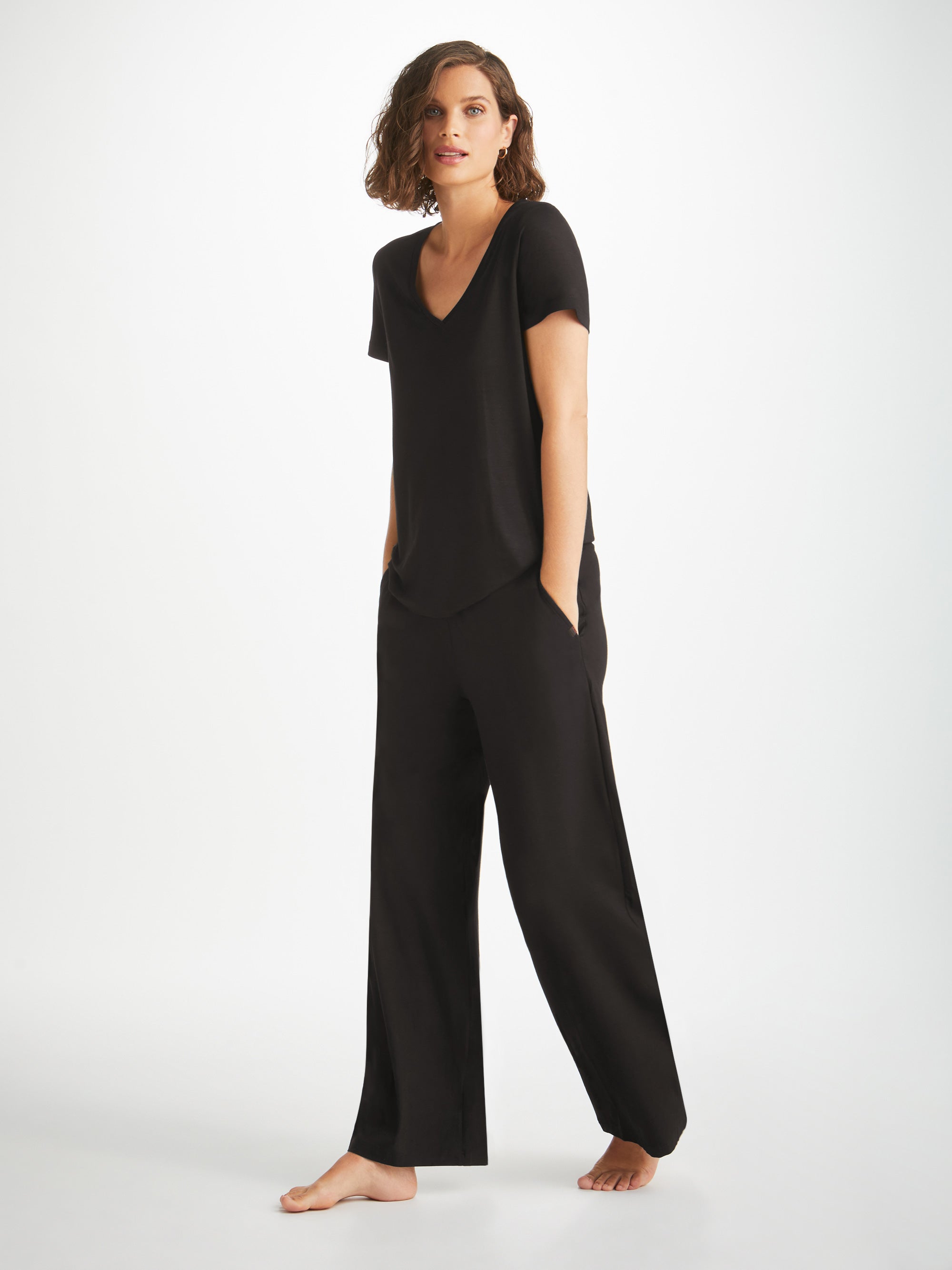 Women's Lounge Pants Basel Micro Modal Stretch Black