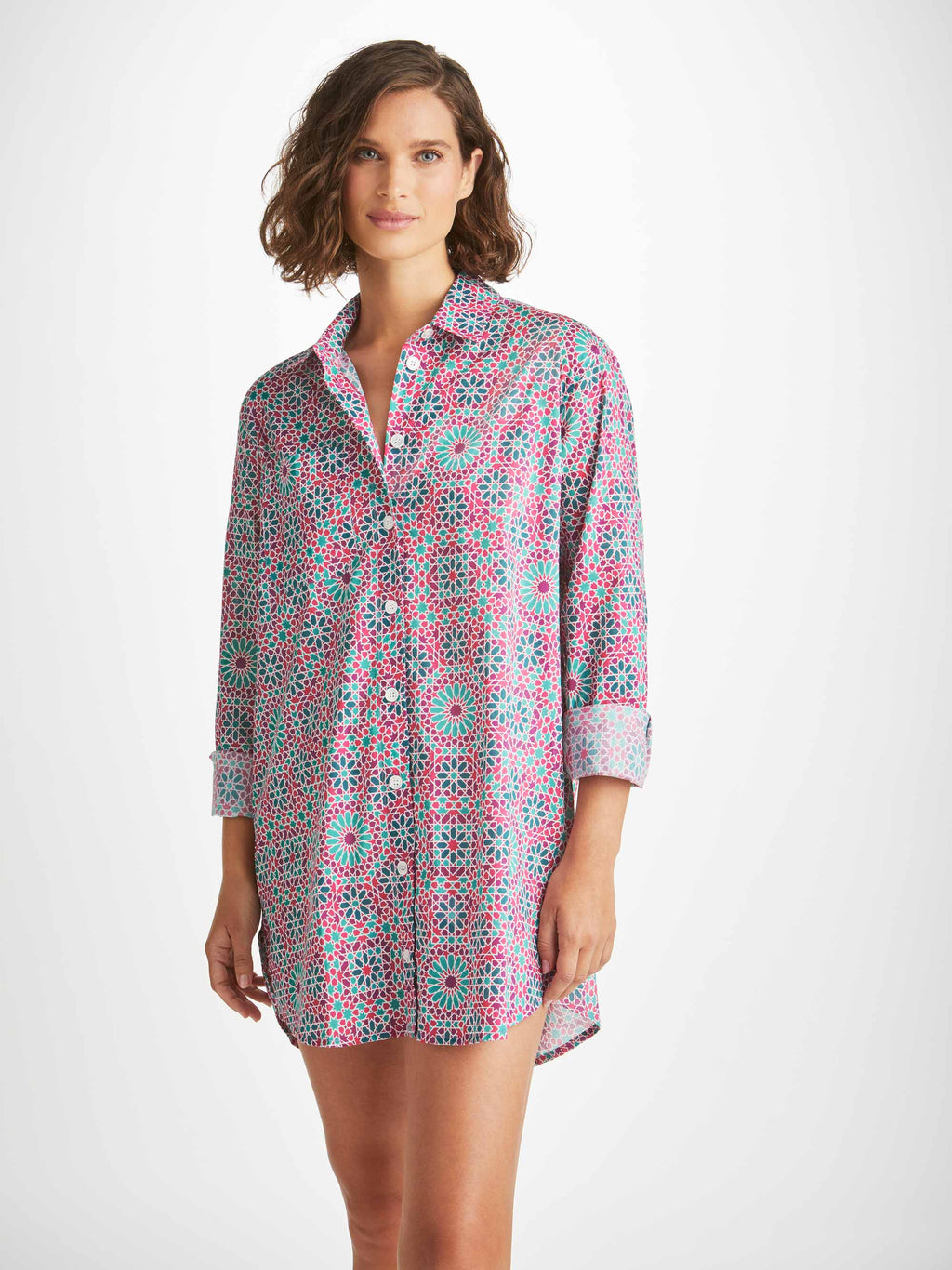 Women's Nightshirt Ledbury 69 Cotton Batiste Pink