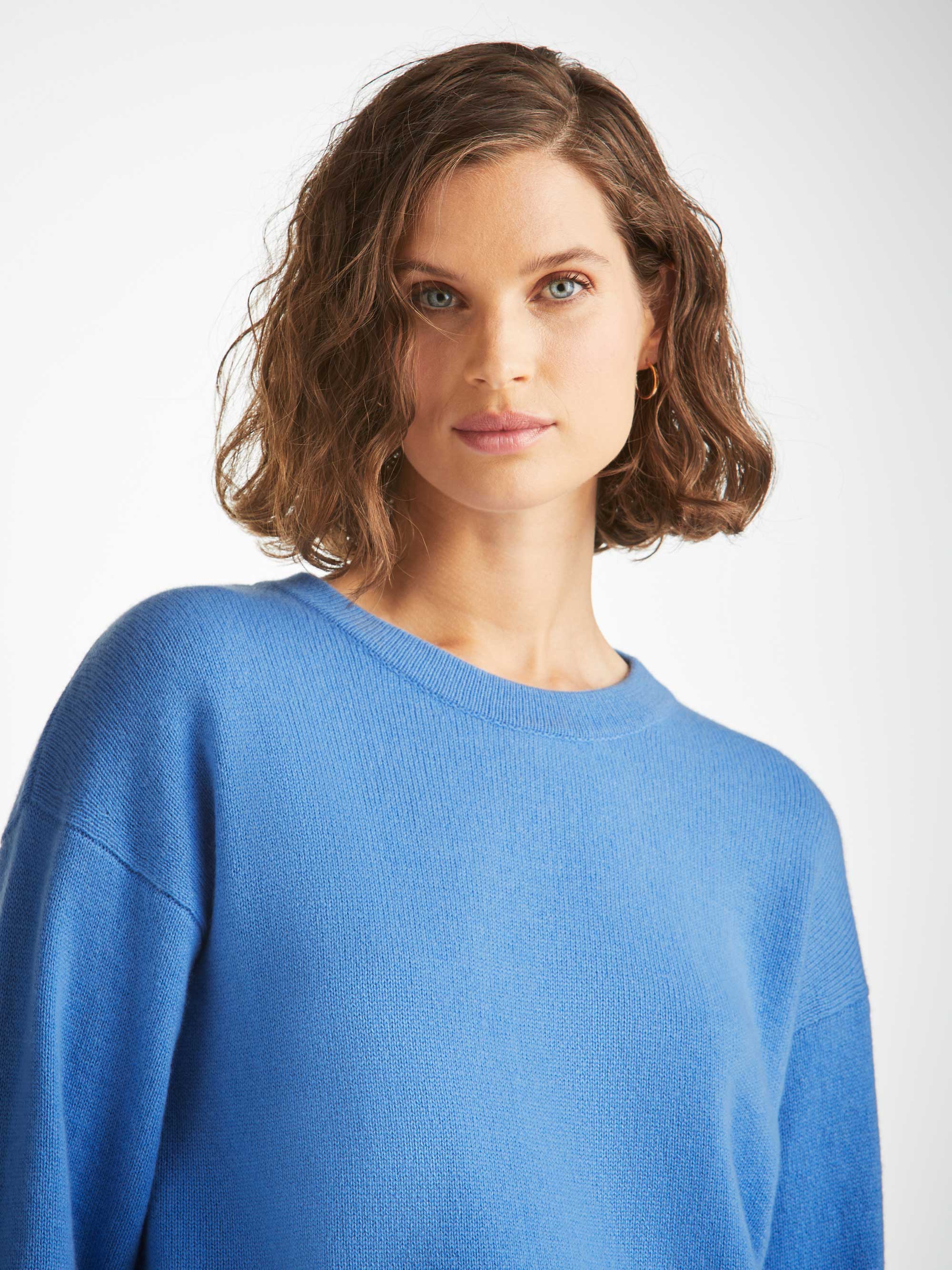 Women's Relaxed Sweater Daphne Cashmere Cornflower