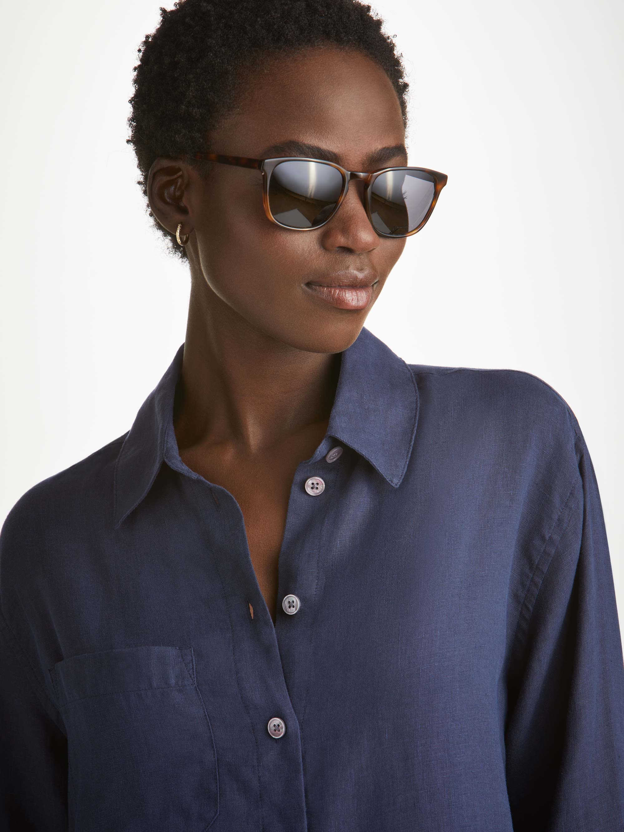 Women's Shirt Sicily Linen Navy