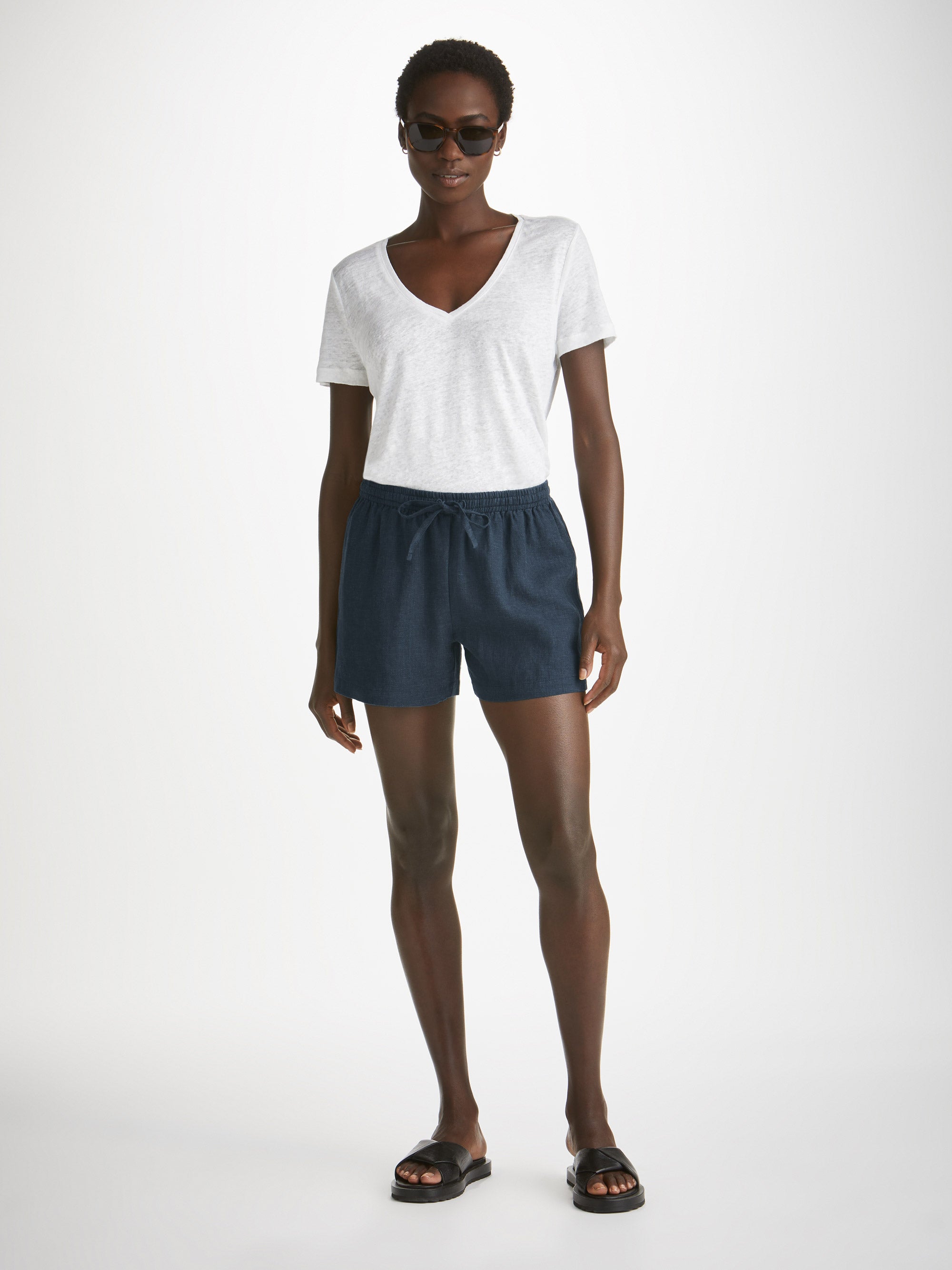 Women's Shorts Vienna Linen Navy