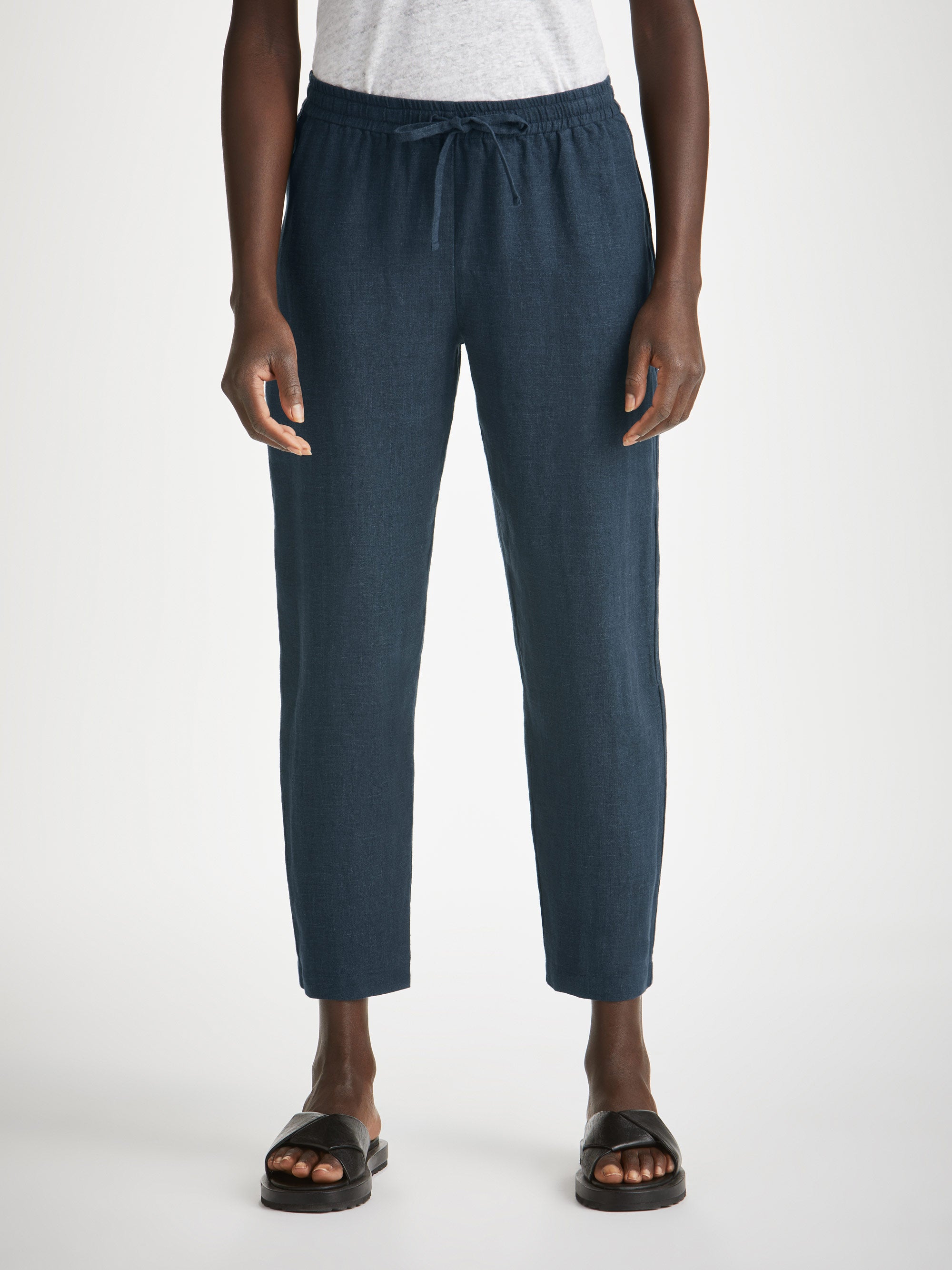 Women's Trousers Vienna Linen Navy