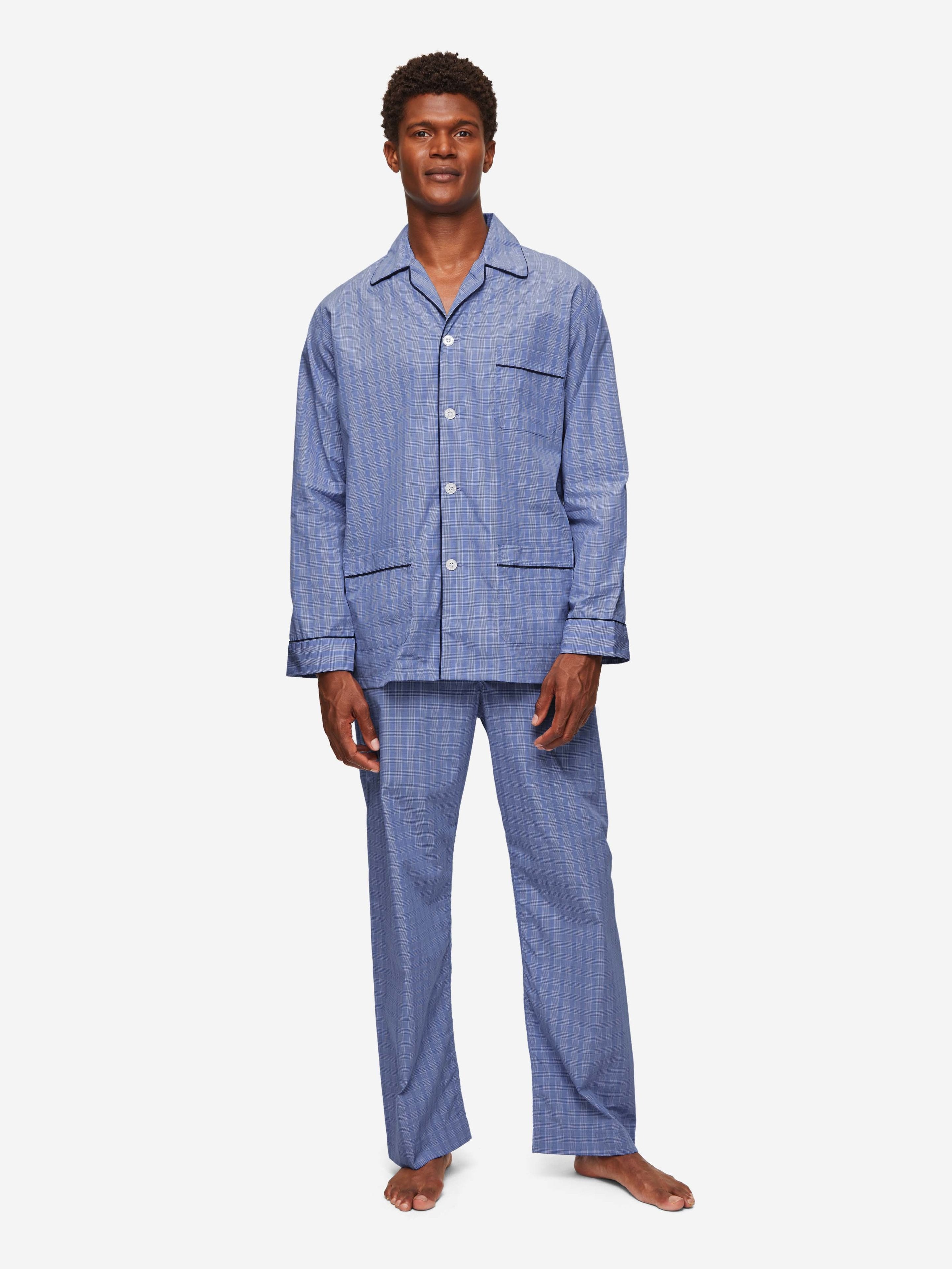 Men's Classic Fit Pajamas Felsted 3 Cotton Blue