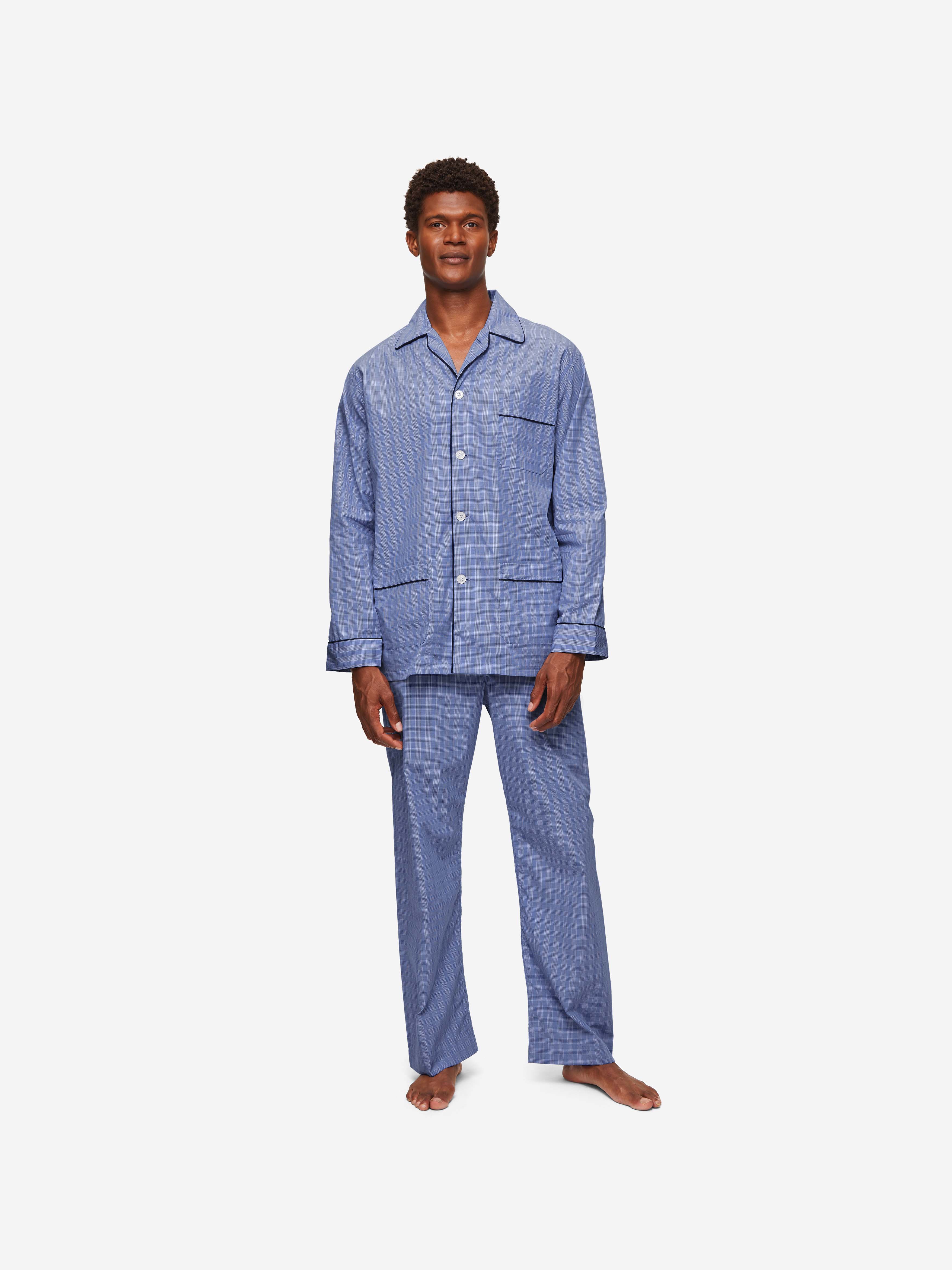 Men's Classic Fit Pyjamas Felsted 3 Cotton Blue