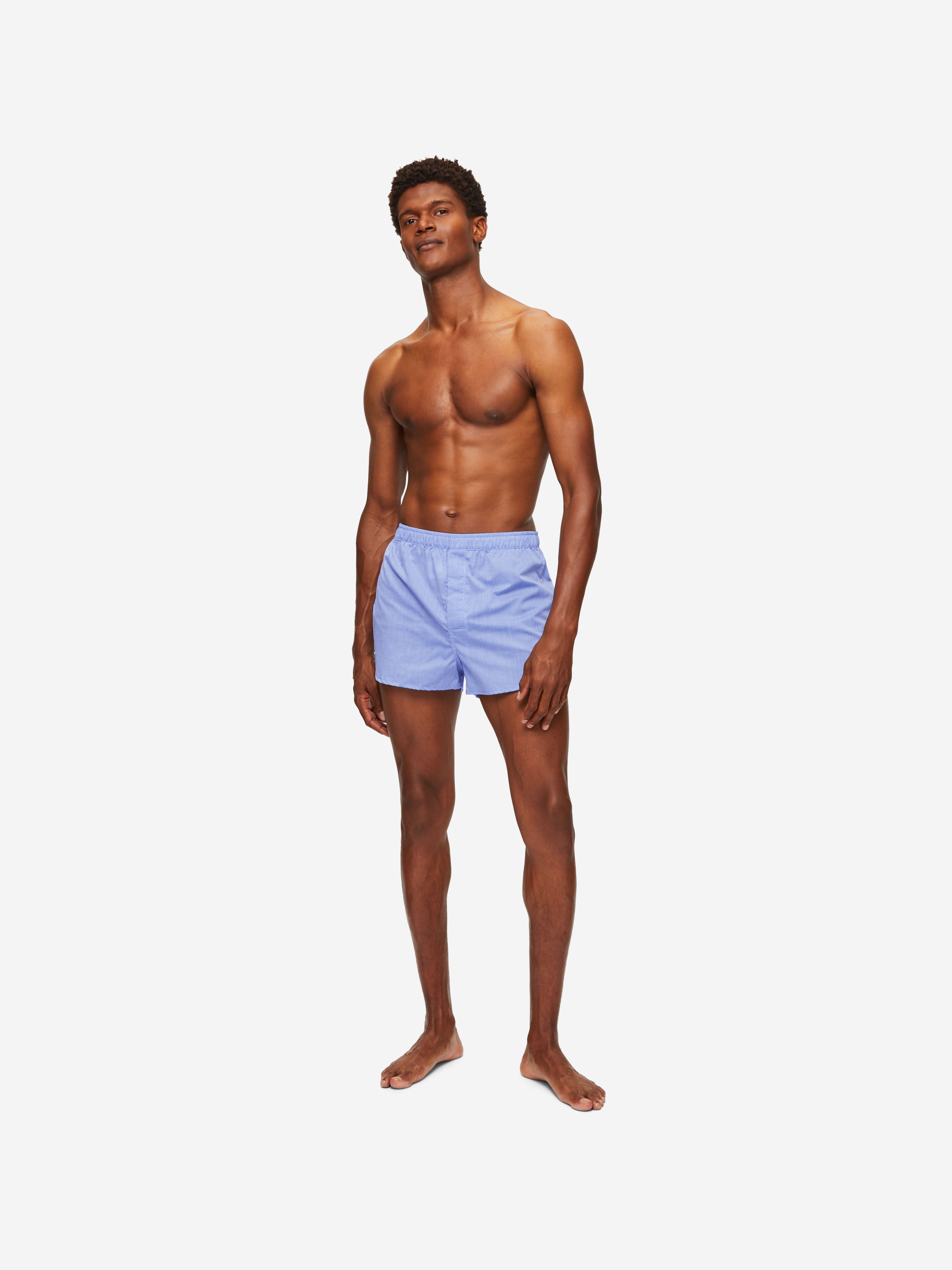 Men's Modern Fit Boxers Amalfi Cotton Batiste Blue 