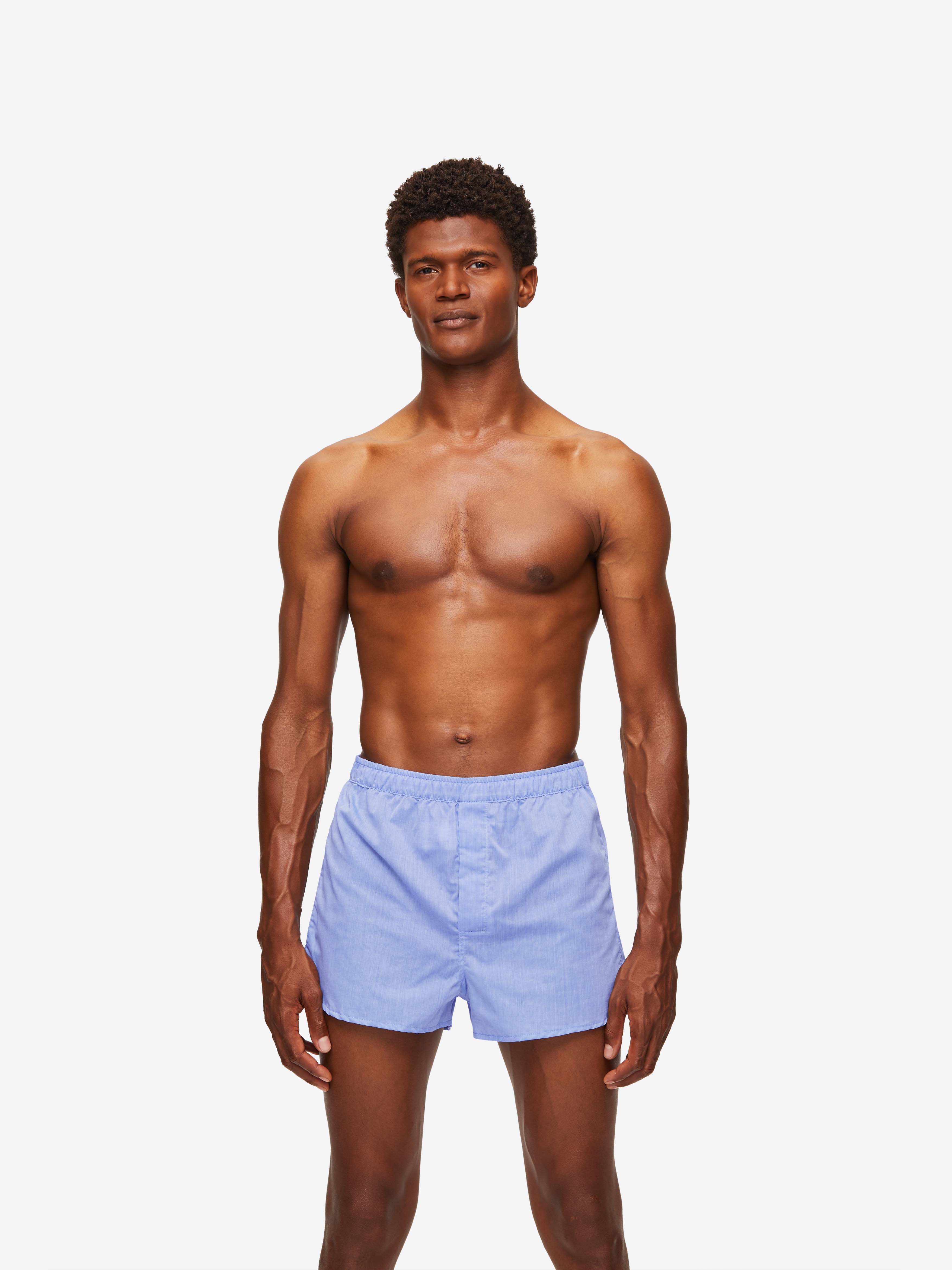 Men's Modern Fit Boxers Amalfi Cotton Batiste Blue 