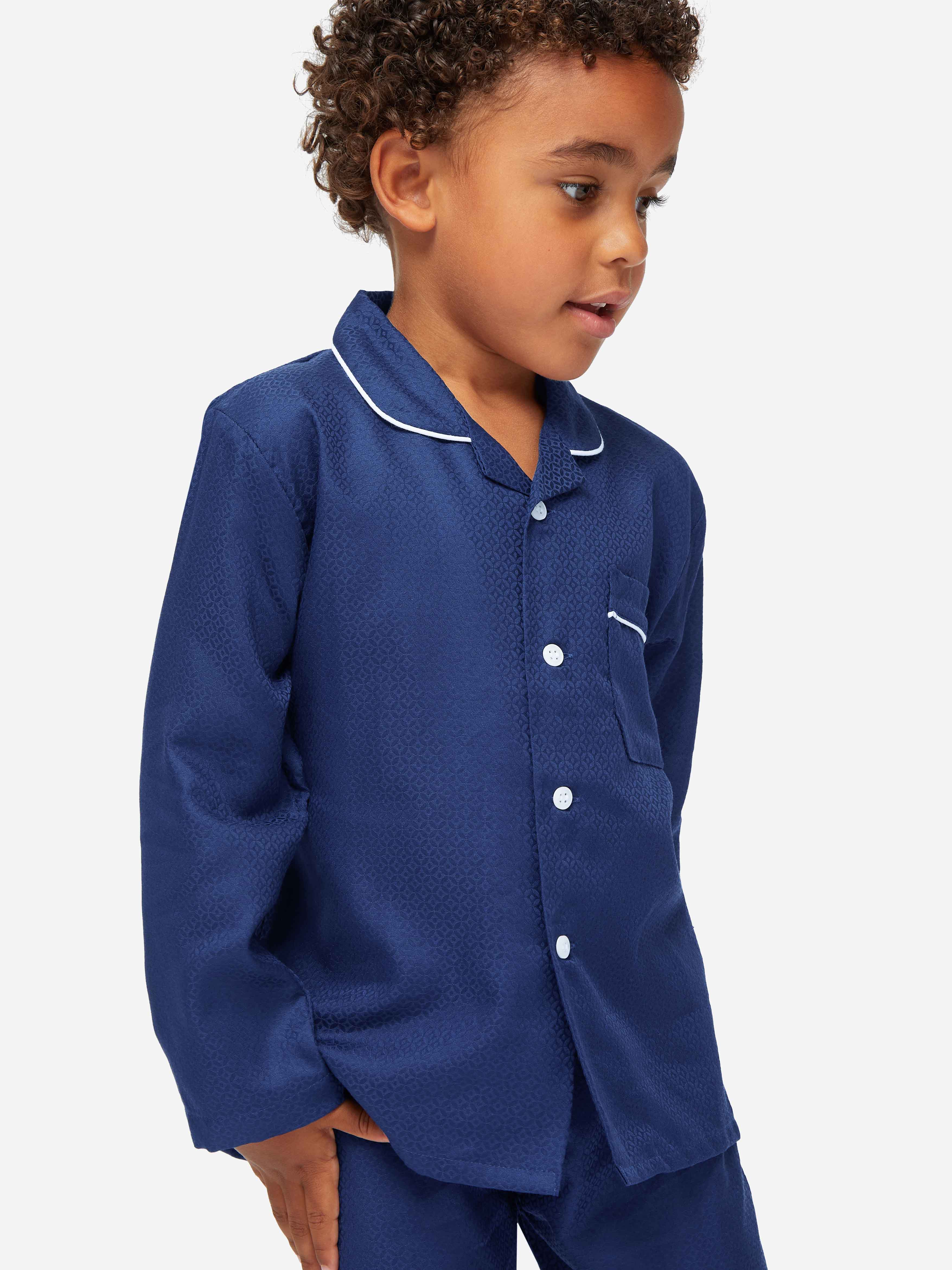 Kids' Pyjamas Lombard 6 Cotton Jacquard Navy