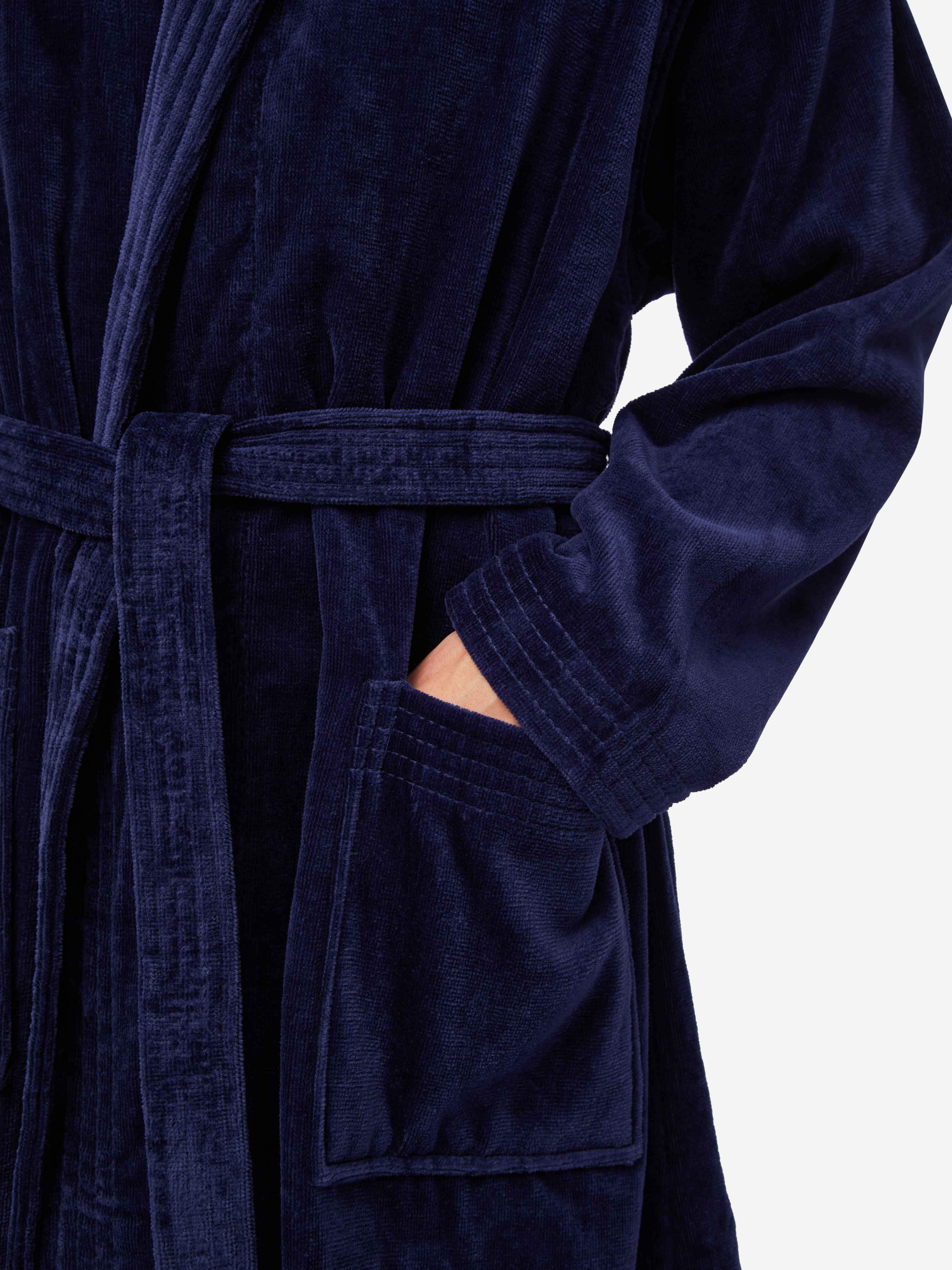 Men's Bathrobe Triton 10 Terry Cotton Navy