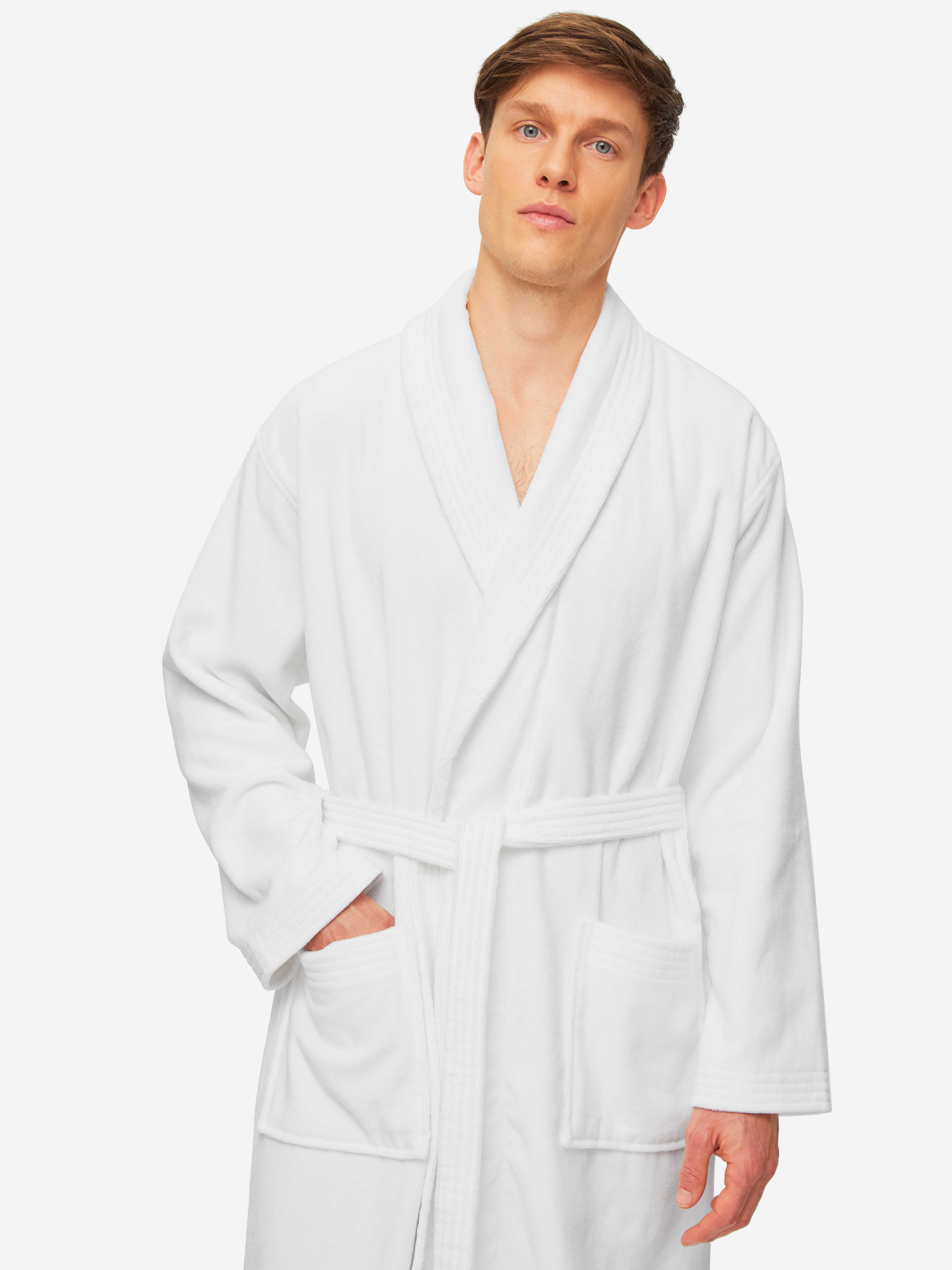 Men's Bathrobe Triton 10 Terry Cotton White 