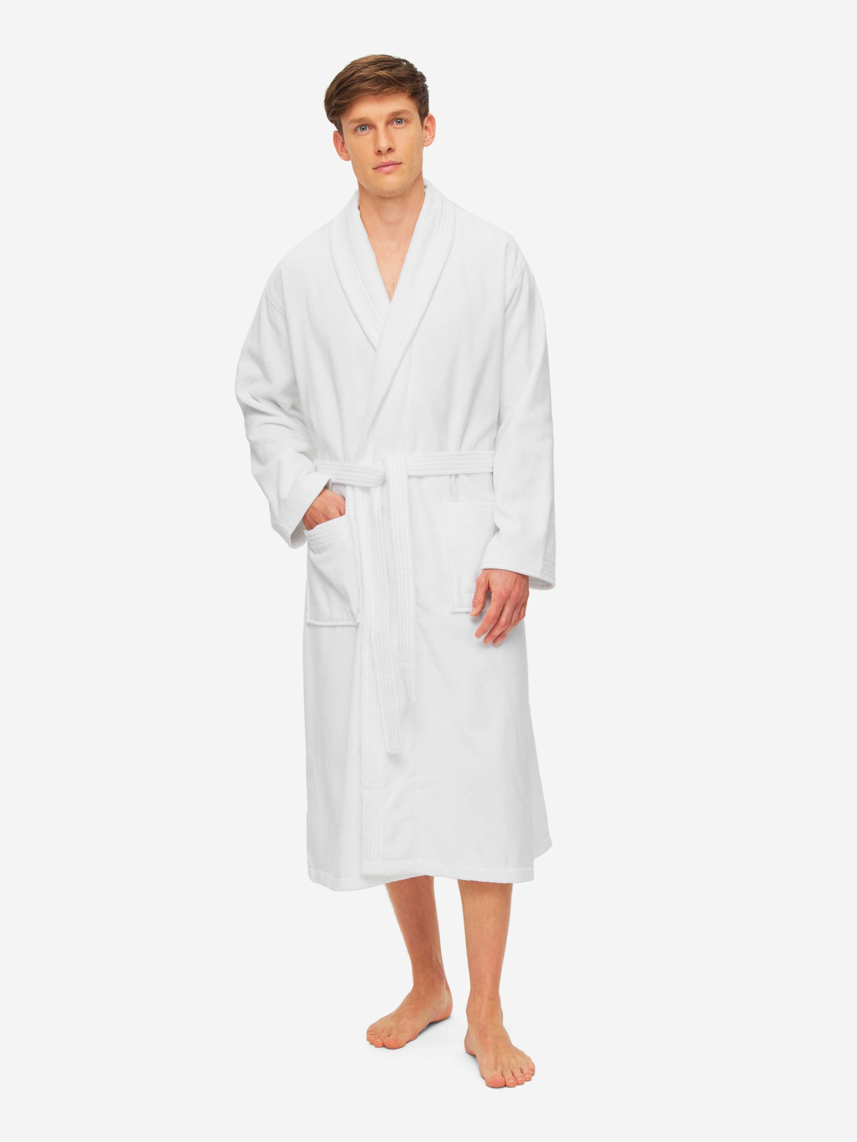 Men's Bathrobe Triton 10 Terry Cotton White