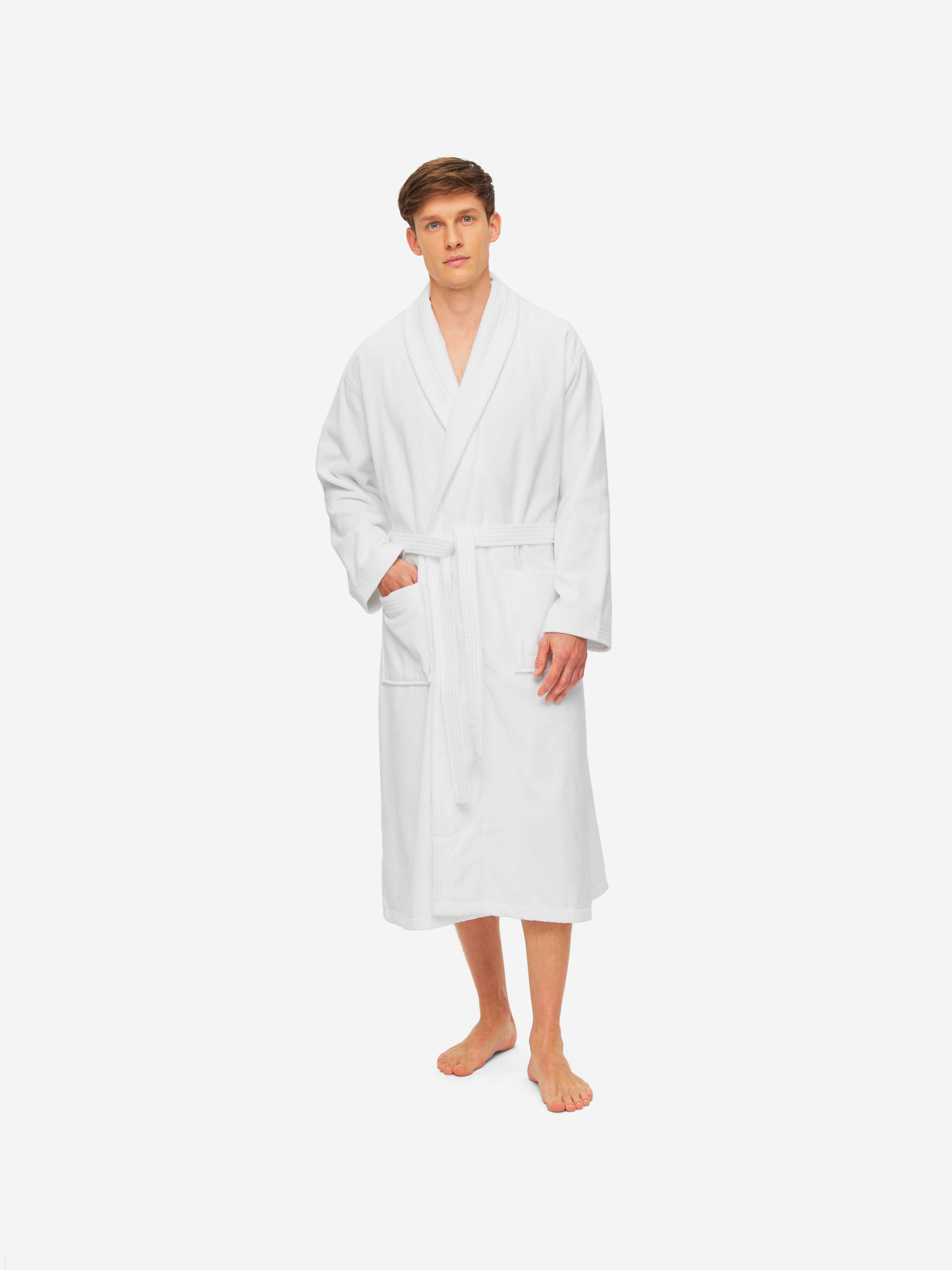 Men's Bathrobe Triton 10 Terry Cotton White 