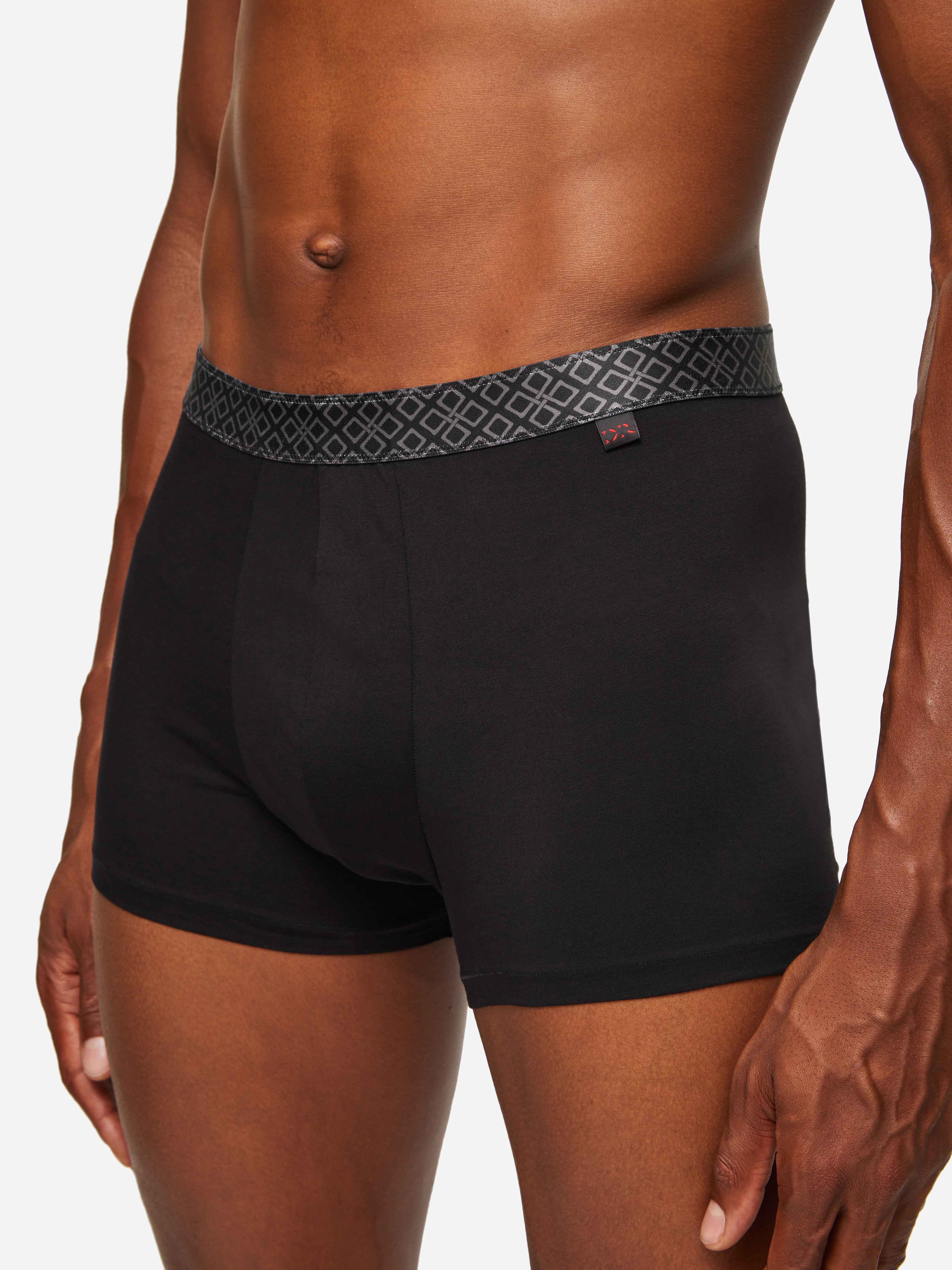 Men's Boxer Briefs Band 57 Pima Cotton Stretch Black