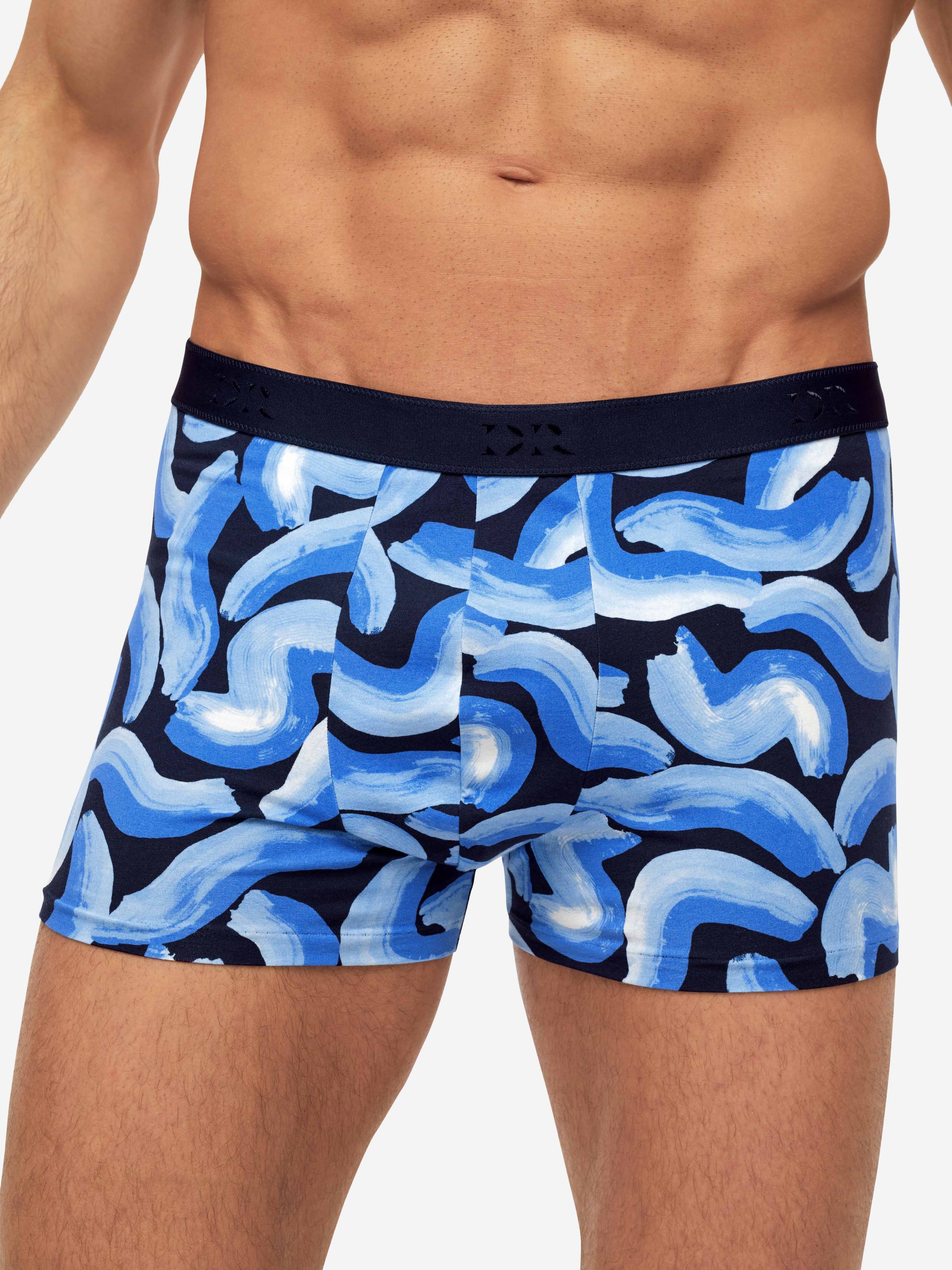 Men's Boxer Briefs Brushstroke Pima Cotton Stretch Navy