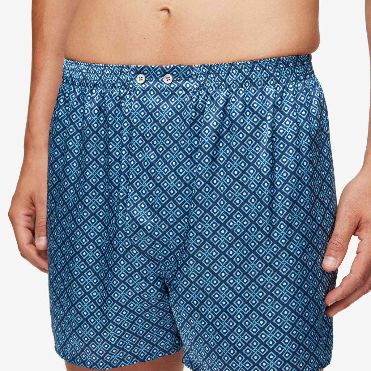 Men Silk Boxers Print Men's Luxury 100% Mulberry Silk Shorts Elastic Waist  Underwear Sleep Pajama Pants