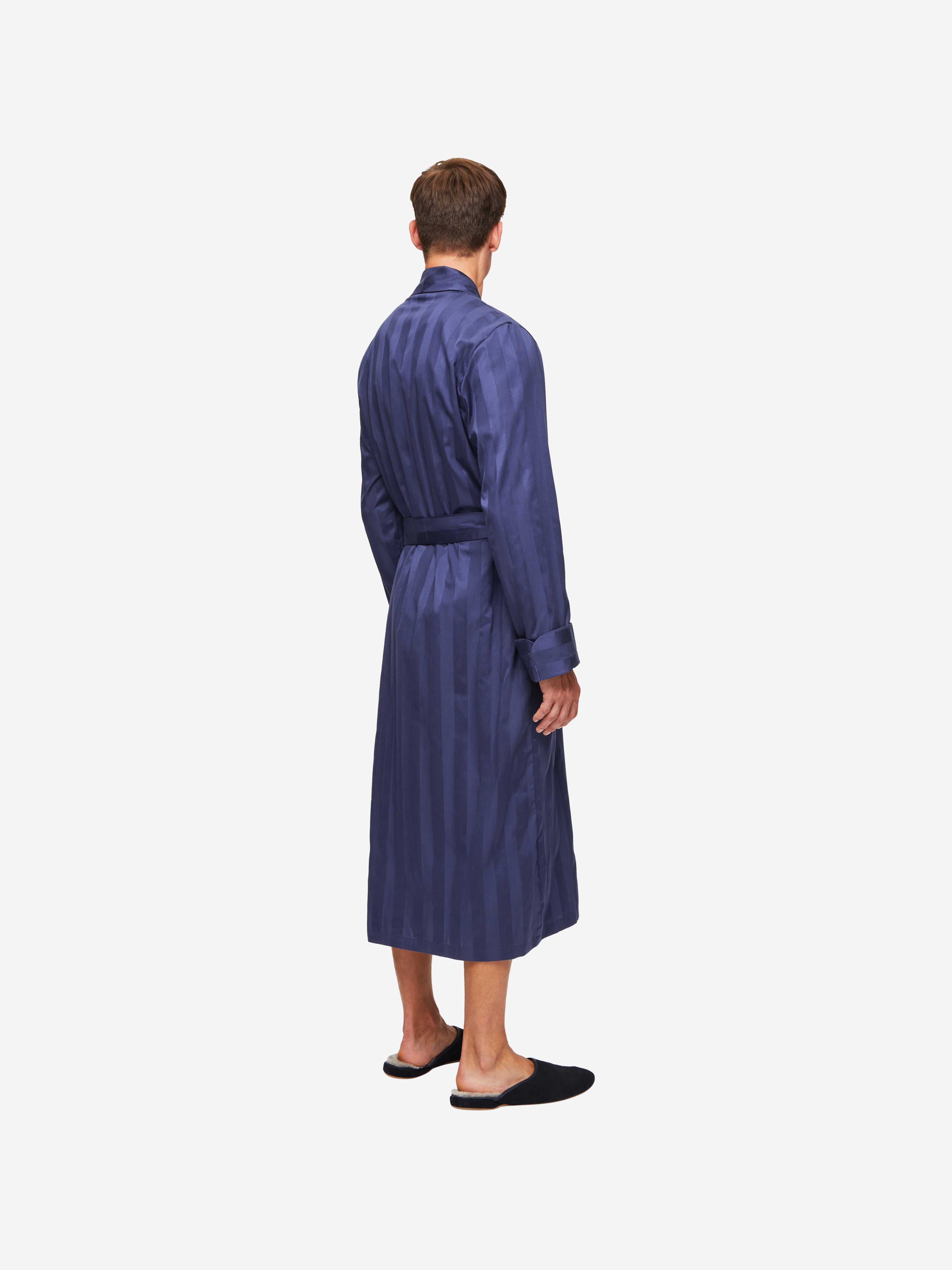 Men's Robe Lingfield Cotton Navy