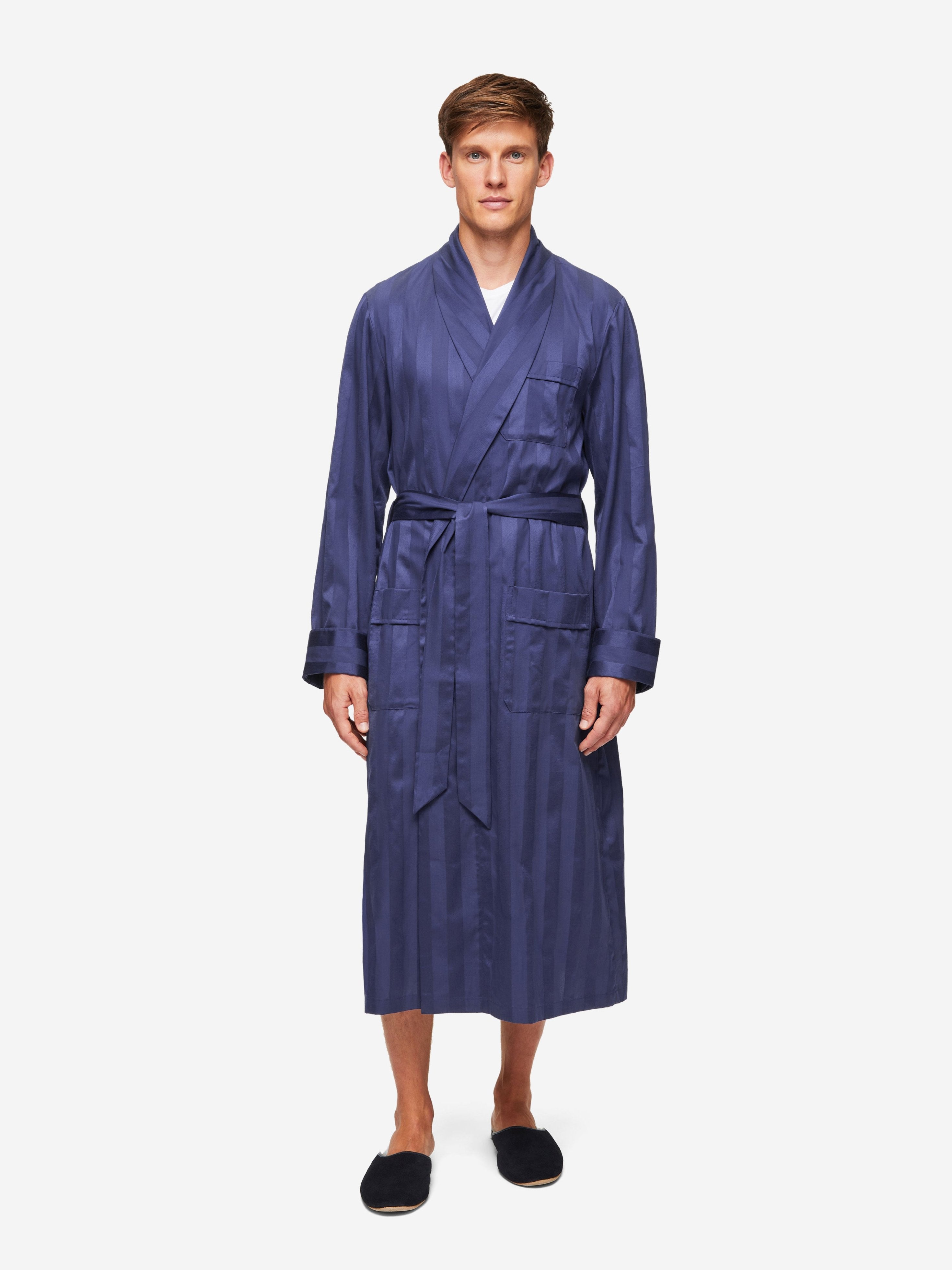 Men's Robe Lingfield Cotton Navy