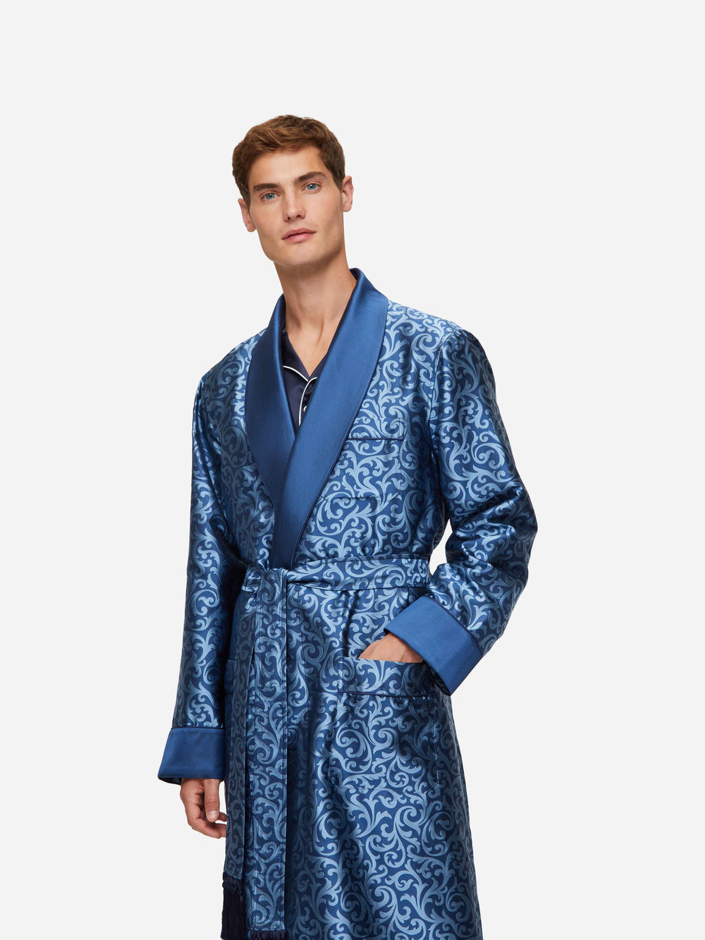 Luxury Men's Silk Dressing Gowns | Silk Robes | Derek Rose