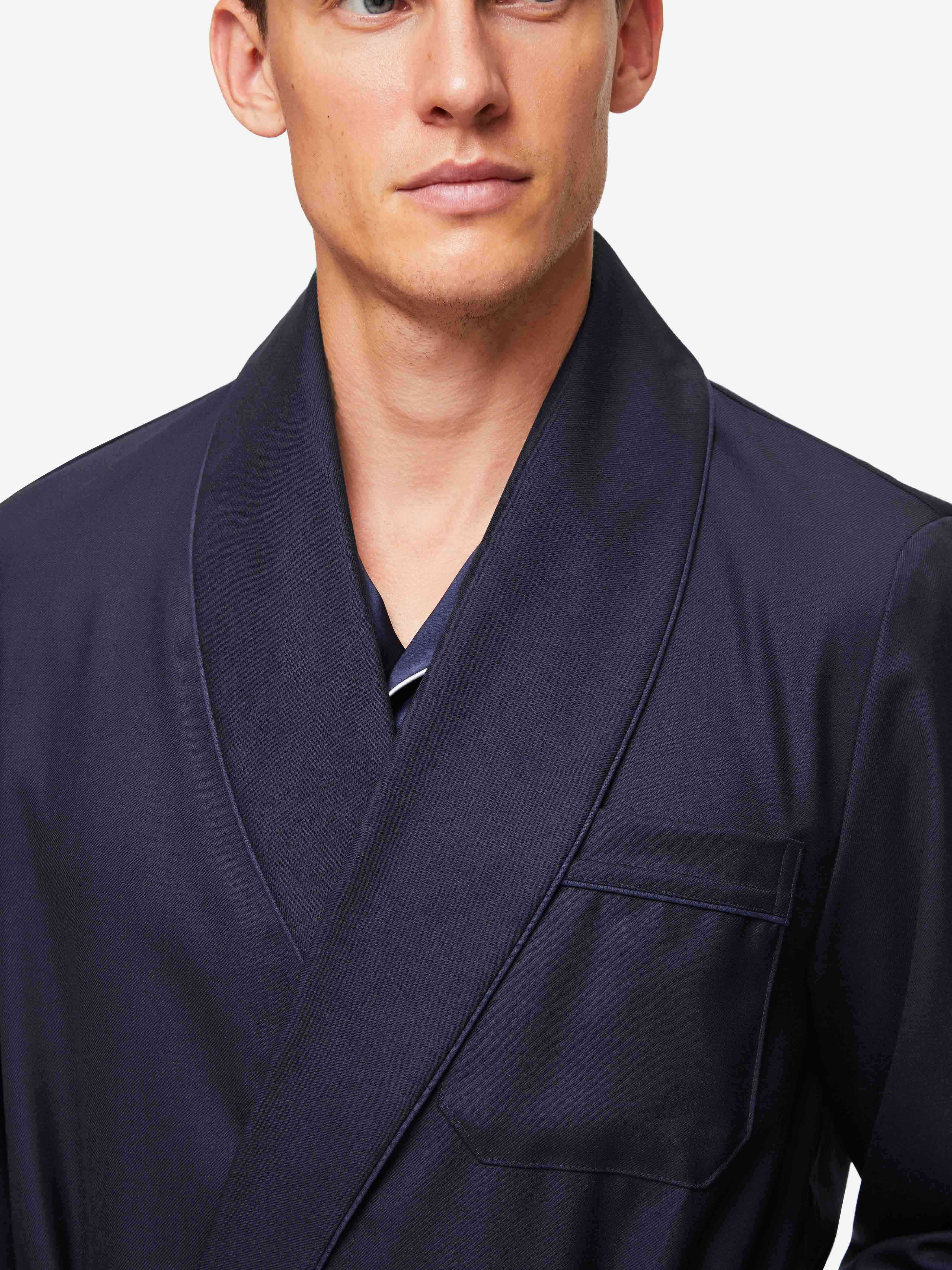 Men's Dressing Gown Westminster 2 Wool Navy