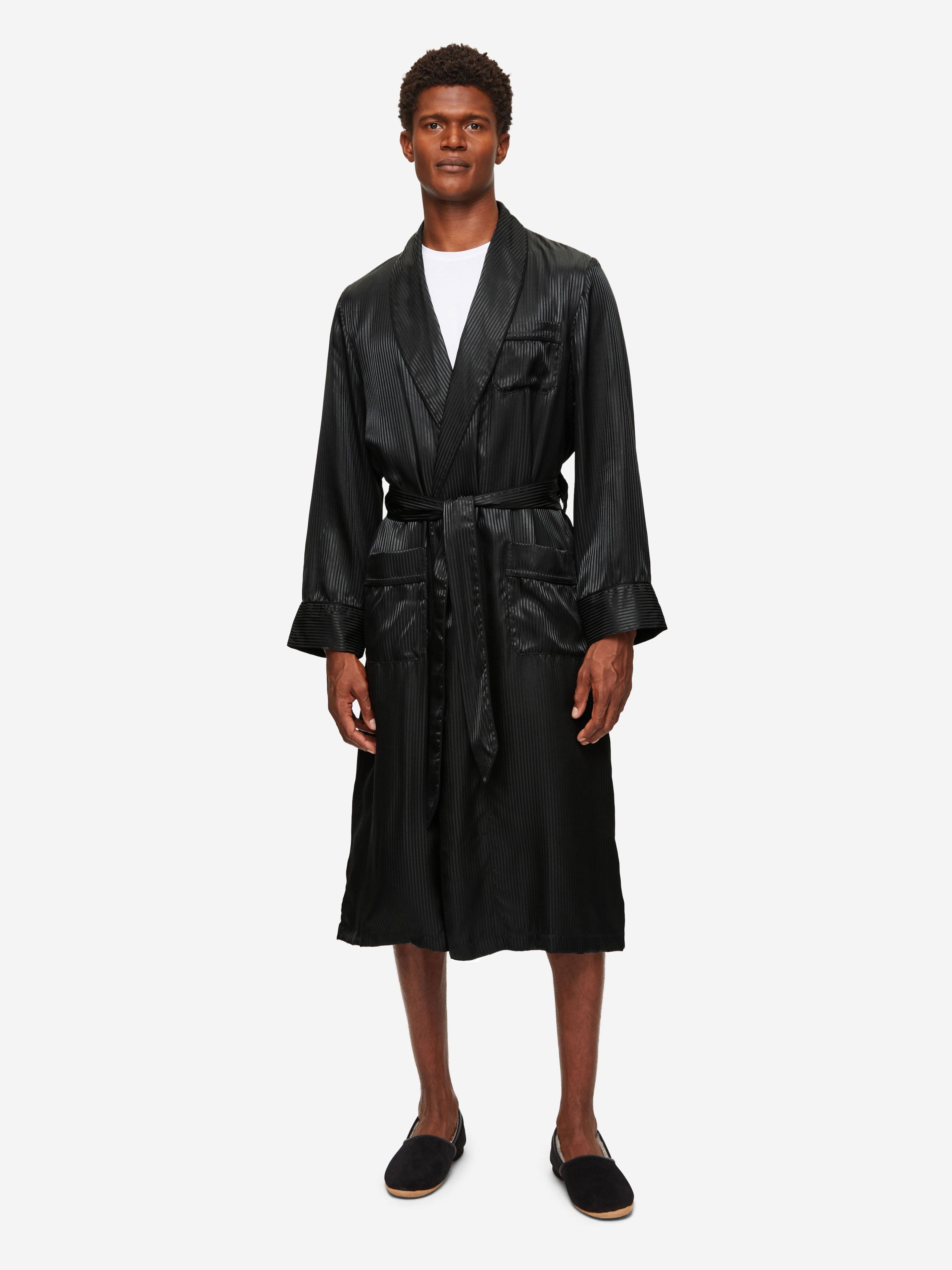 Men's Robe Woburn 8 Silk Satin Black