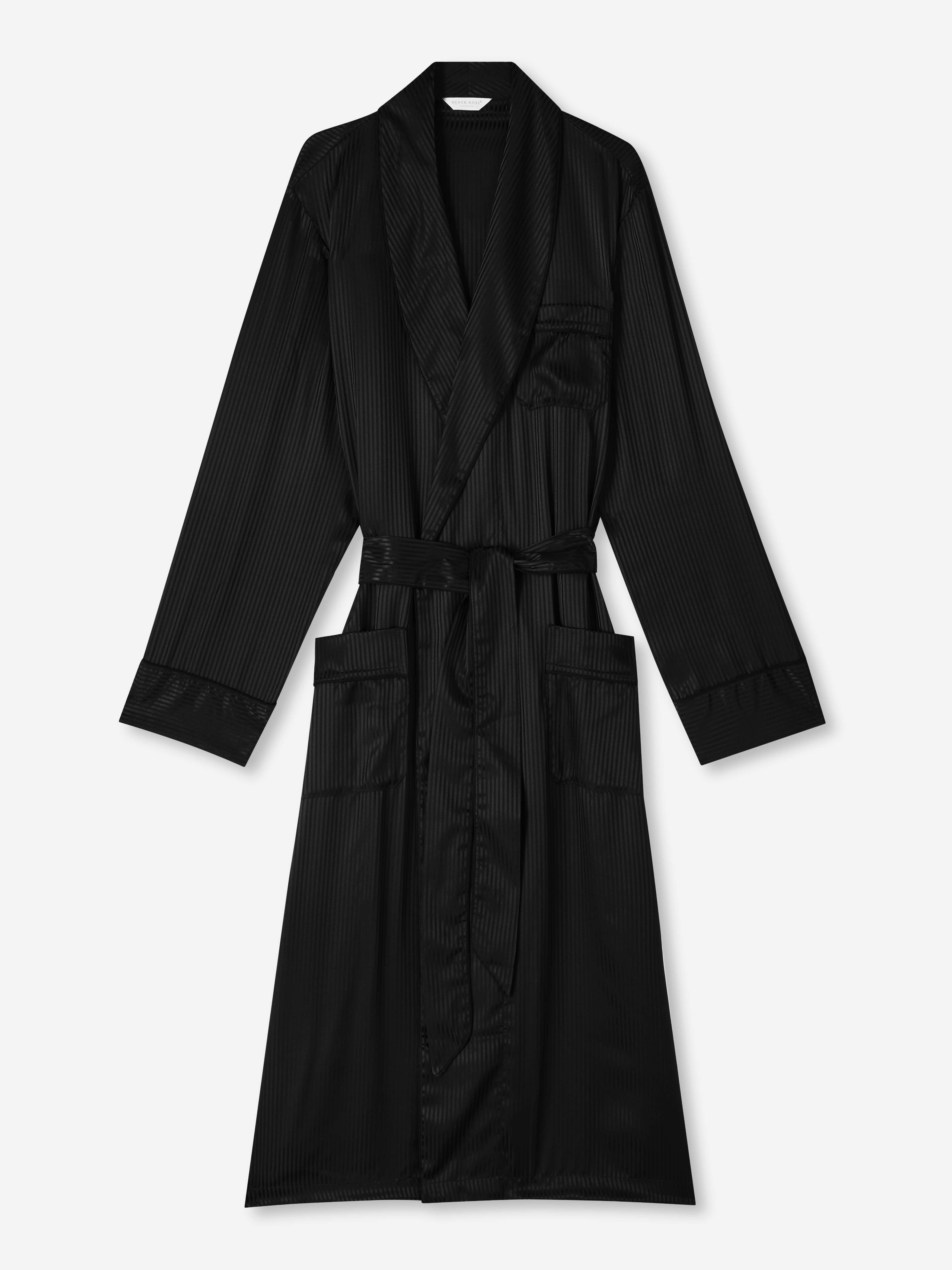 Men's Robe Woburn 8 Silk Satin Black