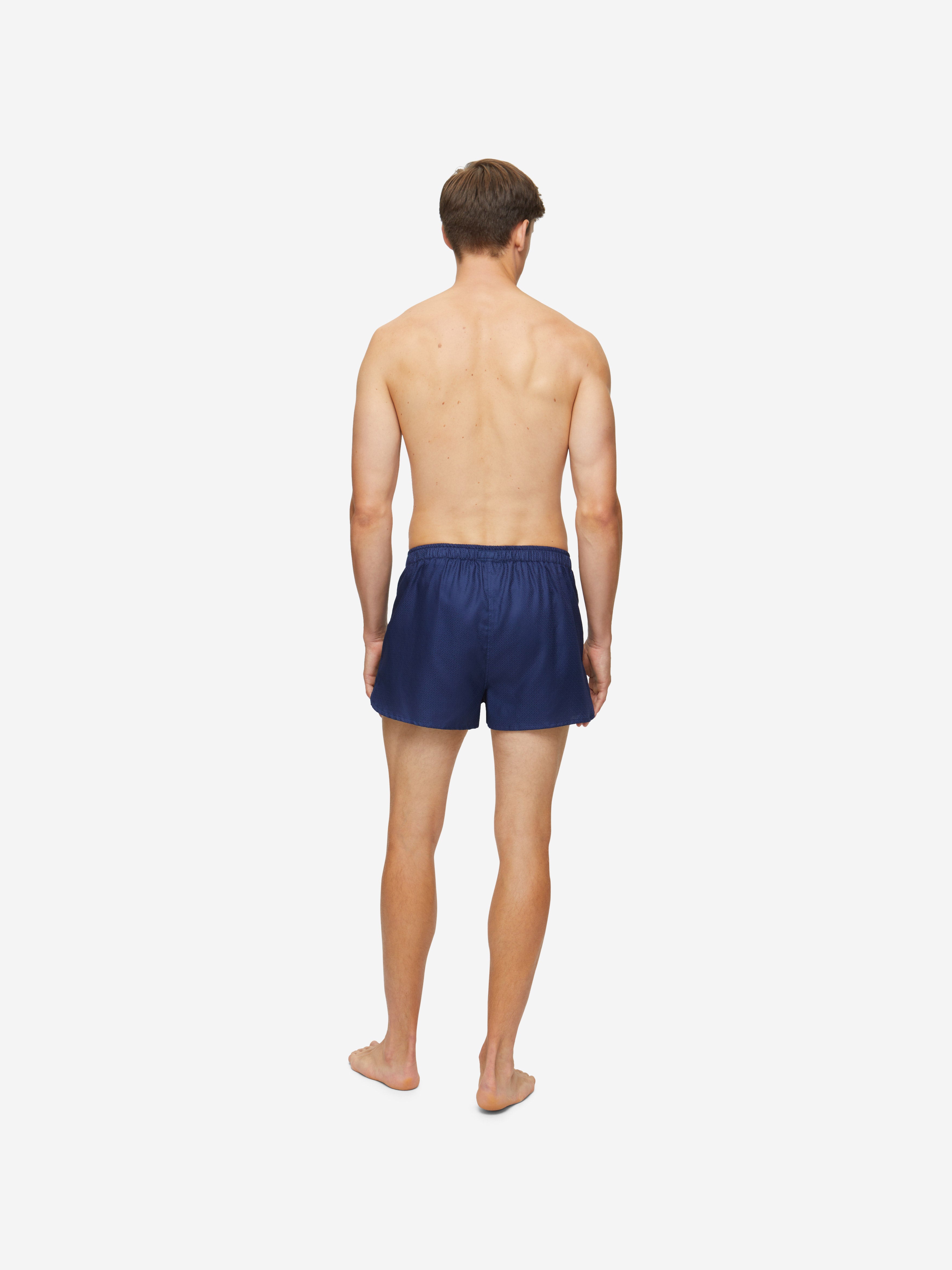 Men's Modern Fit Boxers Lombard 6 Cotton Jacquard Navy