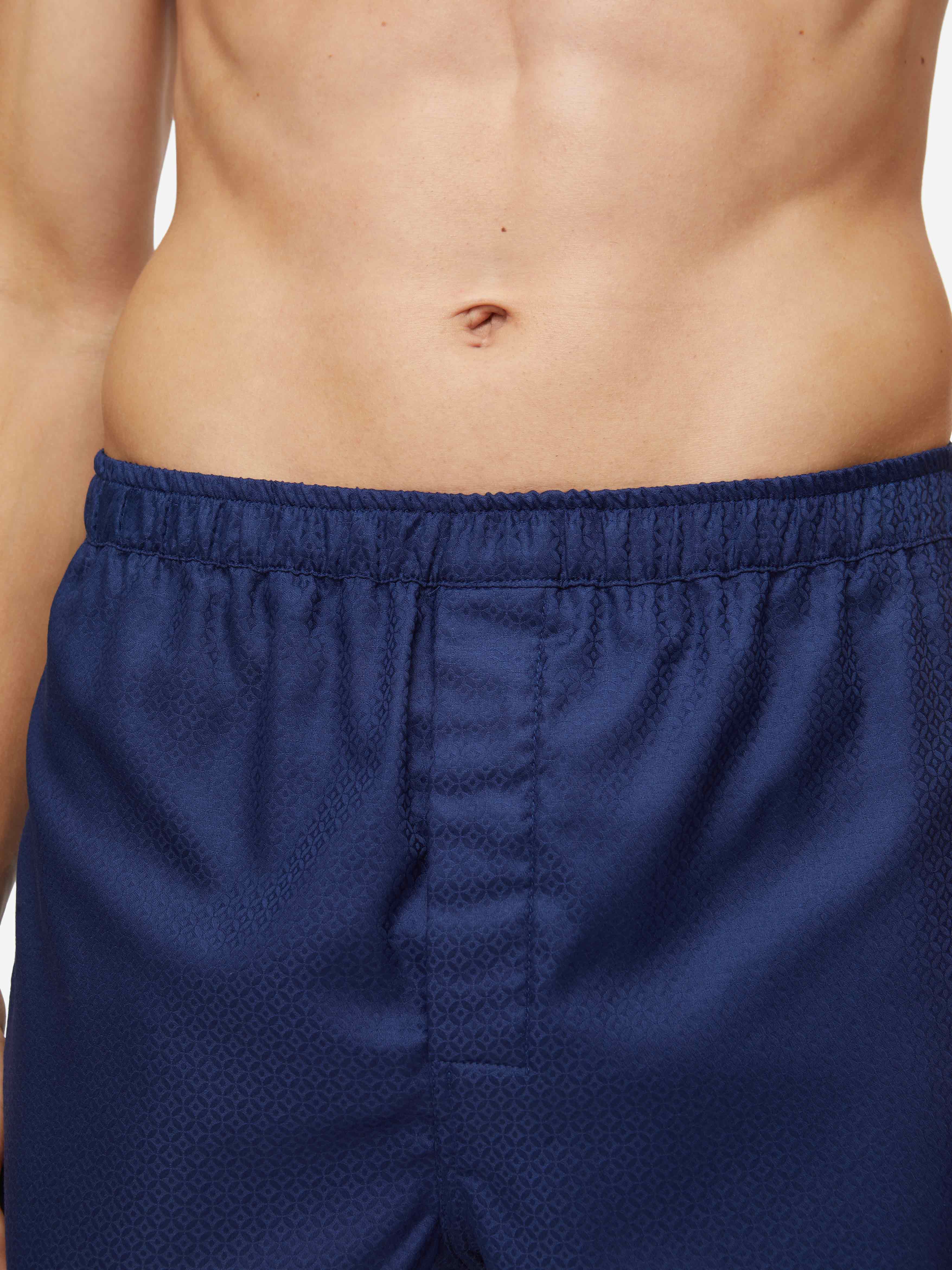 Men's Modern Fit Boxers Lombard 6 Cotton Jacquard Navy