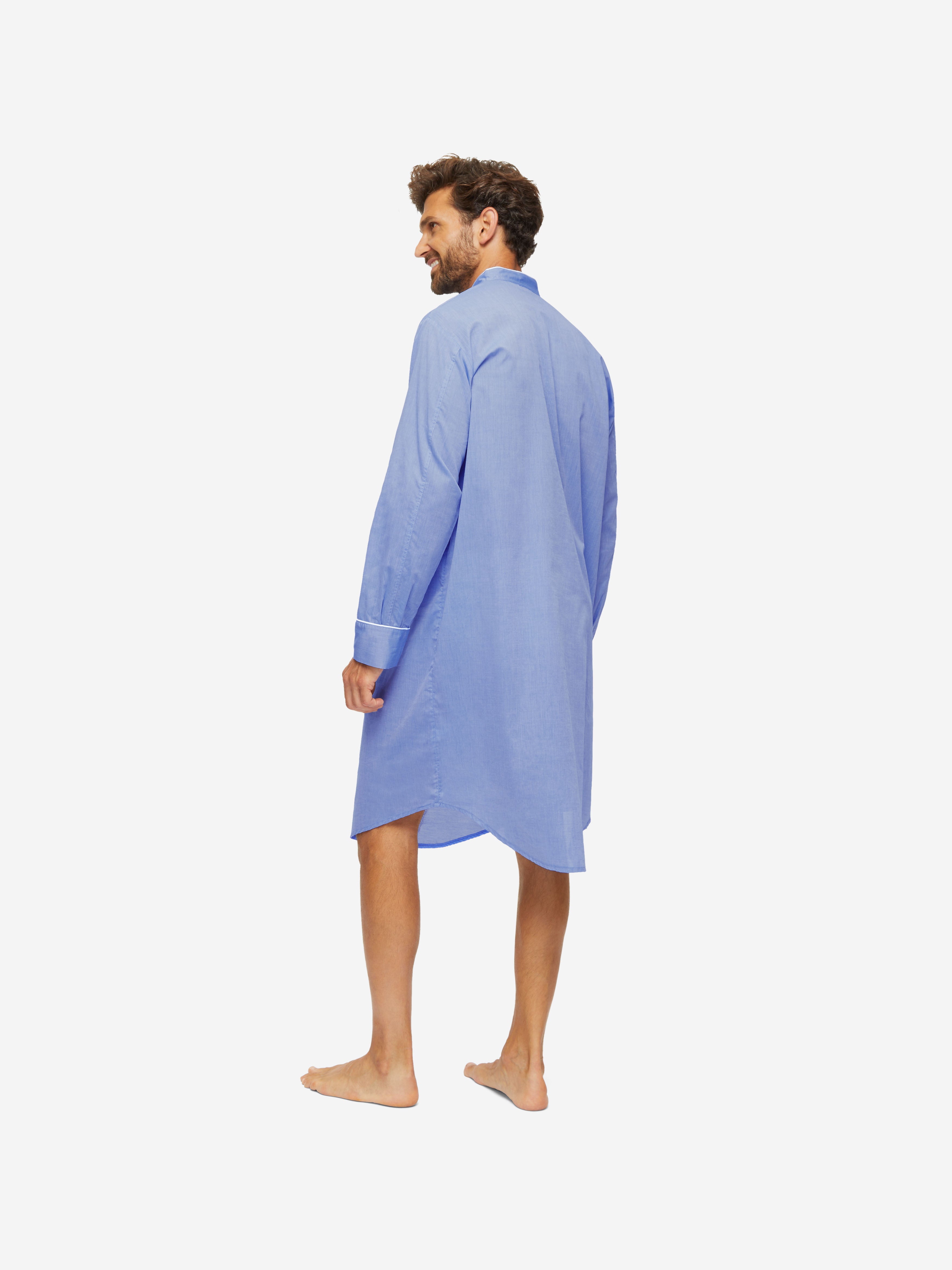 Men's Nightshirt Amalfi Cotton Batiste Blue 