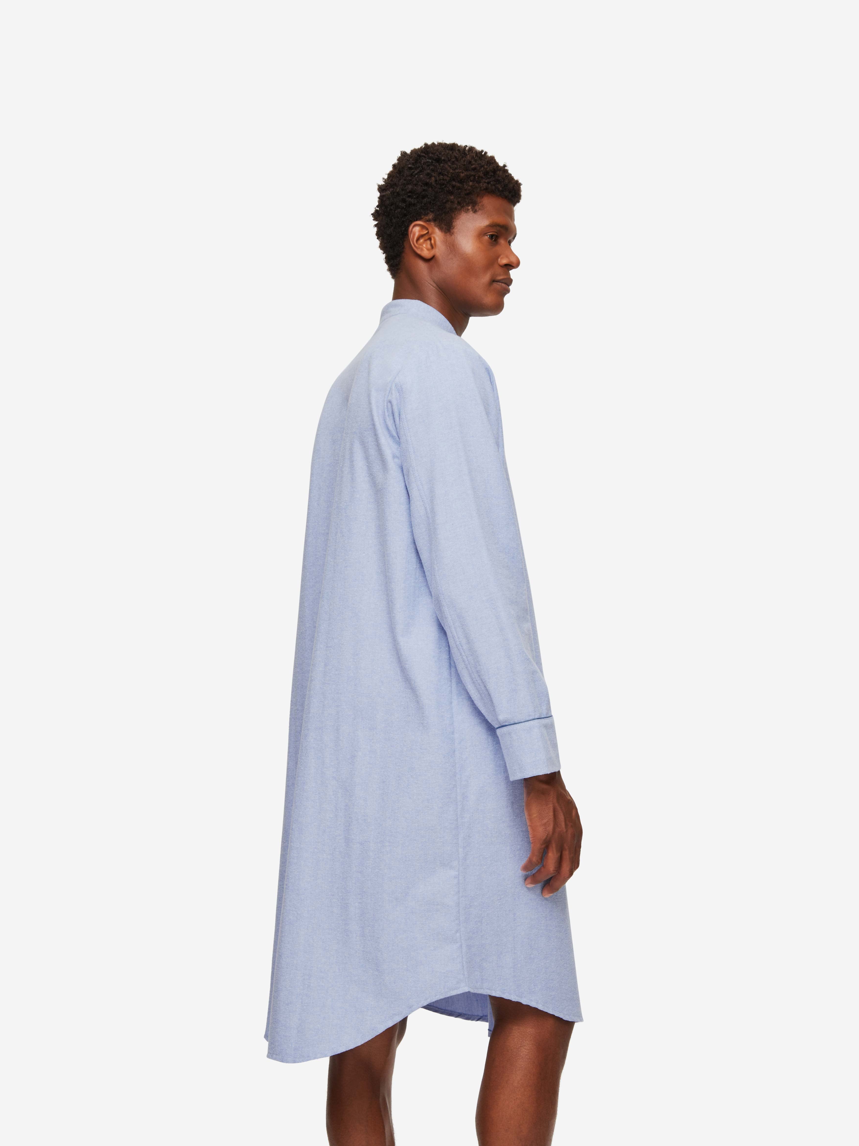 Men's Nightshirt Arran 24 Brushed Cotton Blue