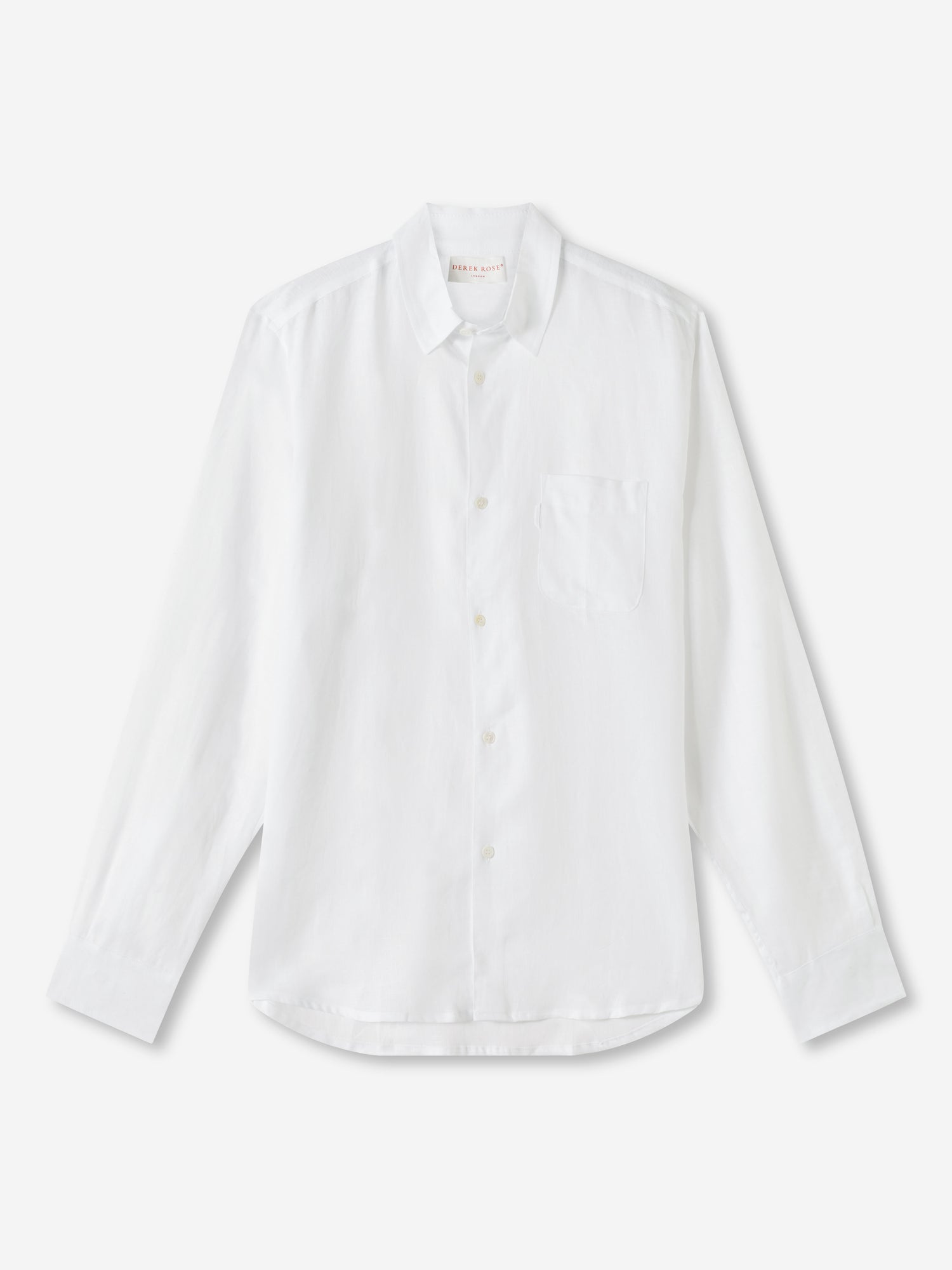 Men's Luxury Summer Resort Linen Shirt White | Derek Rose