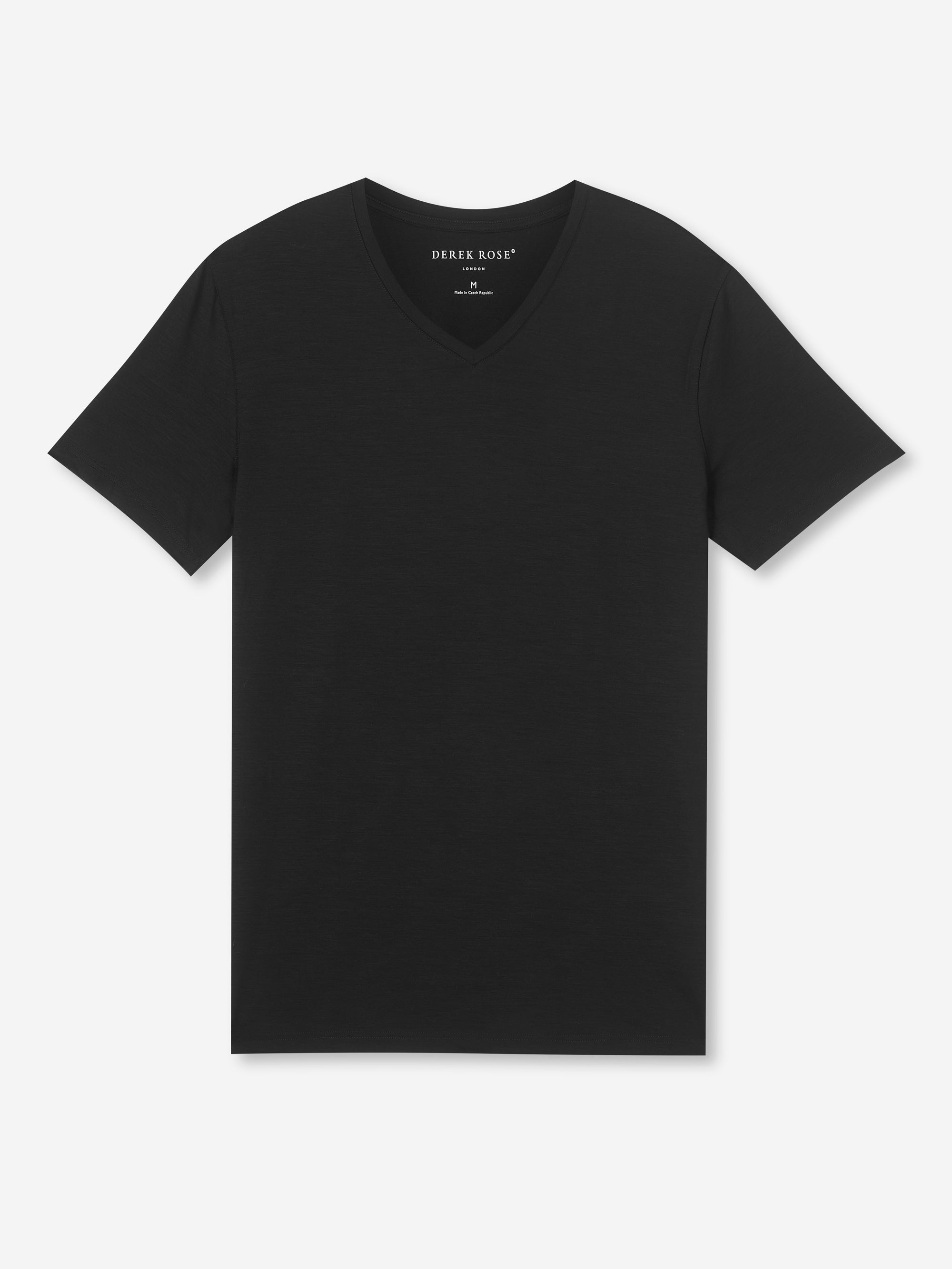 Men's V-Neck T-Shirt Basel Micro Modal Stretch Black