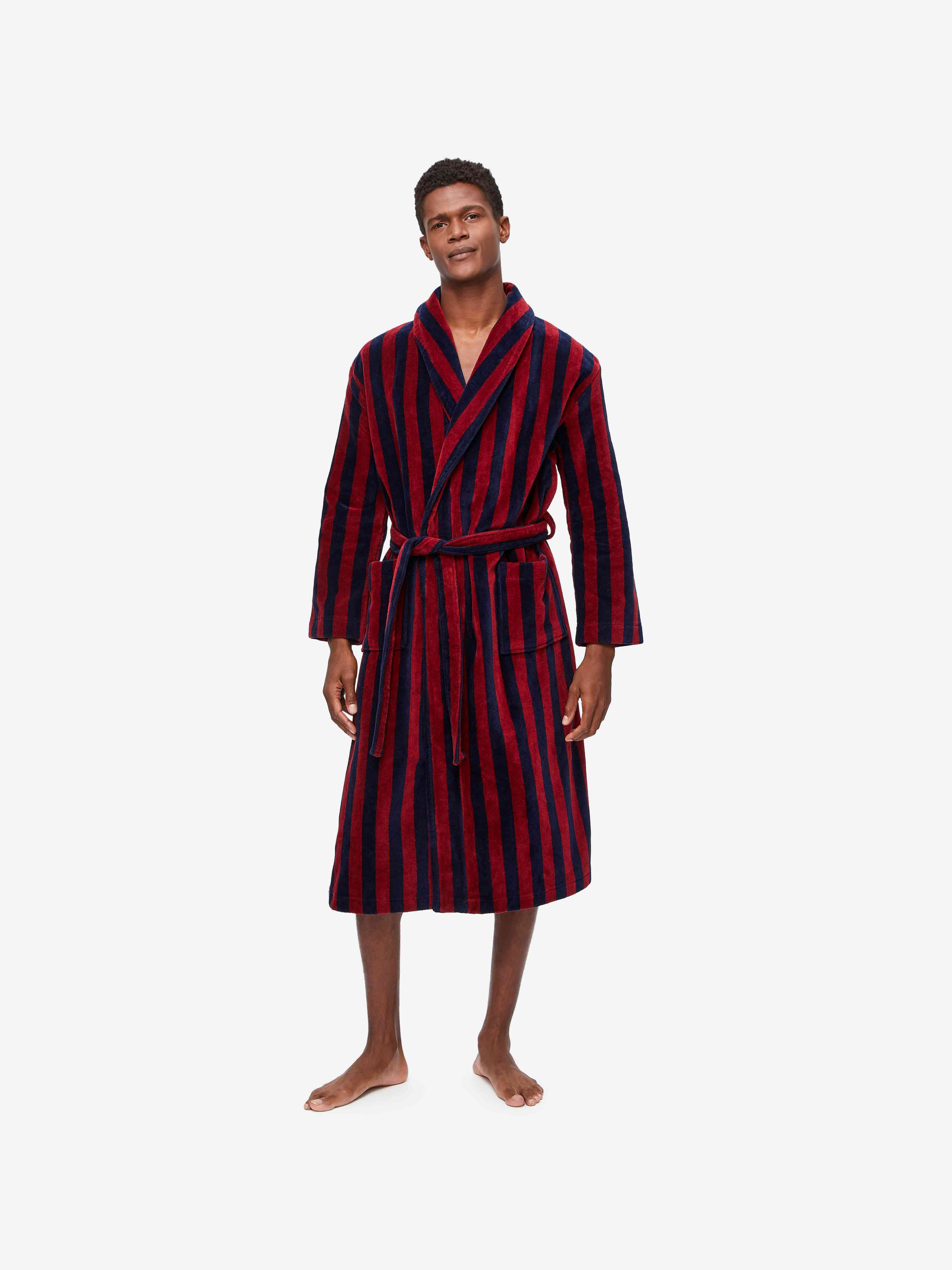 Men's Bathrobe Aston Terry Cotton Red