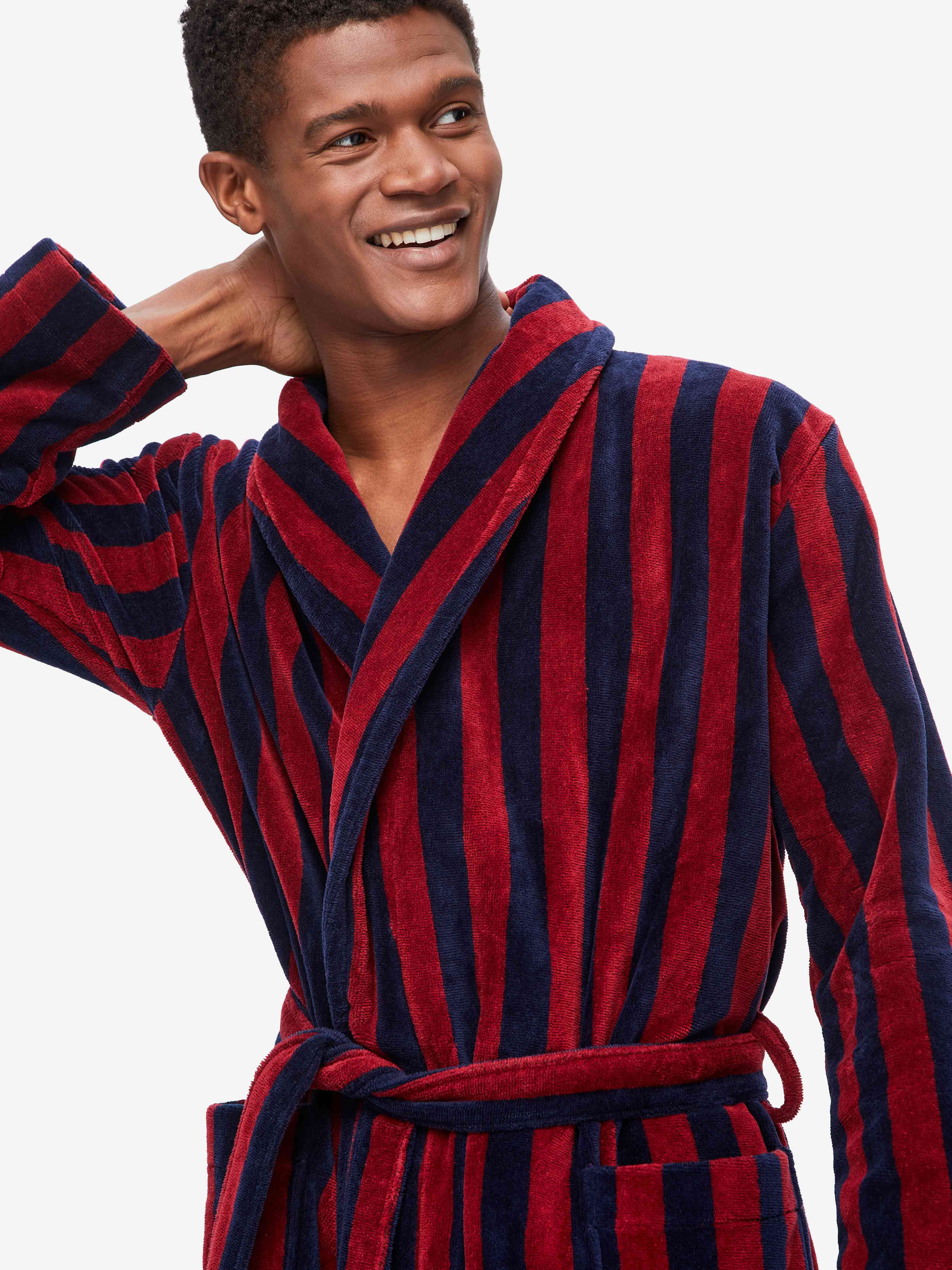 Men's Bathrobe Aston Terry Cotton Red