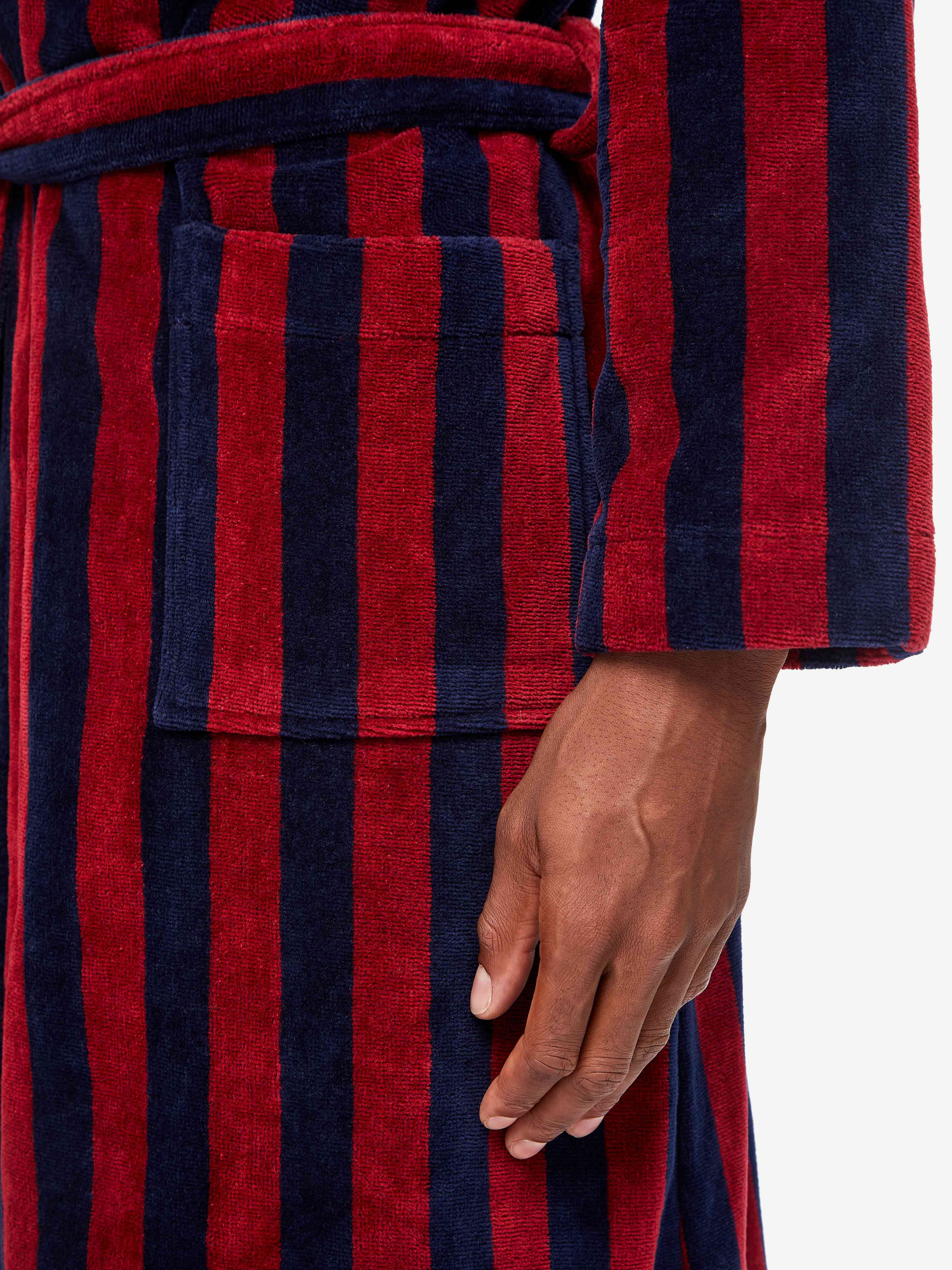 Men's Bathrobe Aston Terry Cotton Red