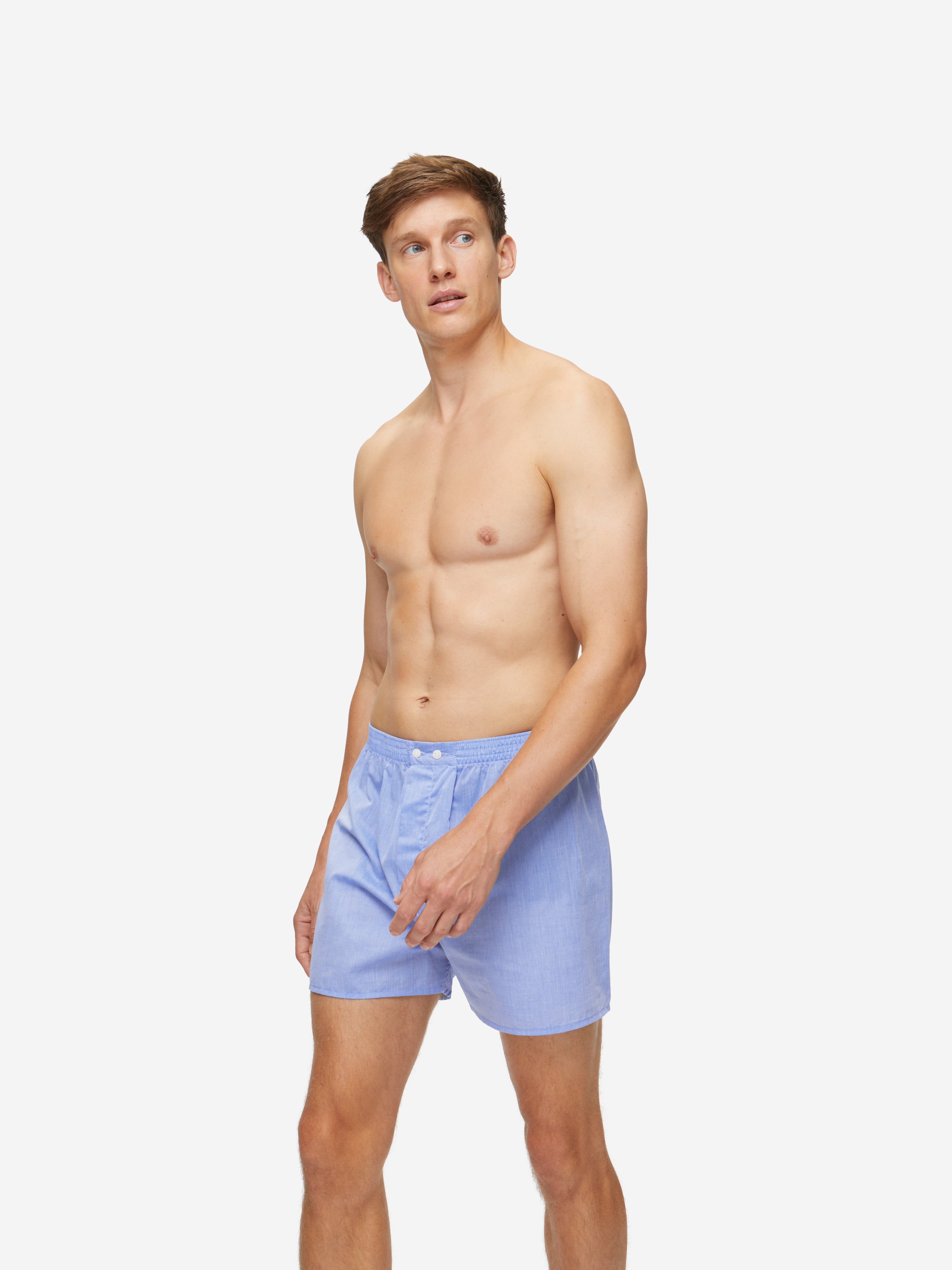 Men's Classic Fit Boxers Amalfi Cotton Batiste Blue