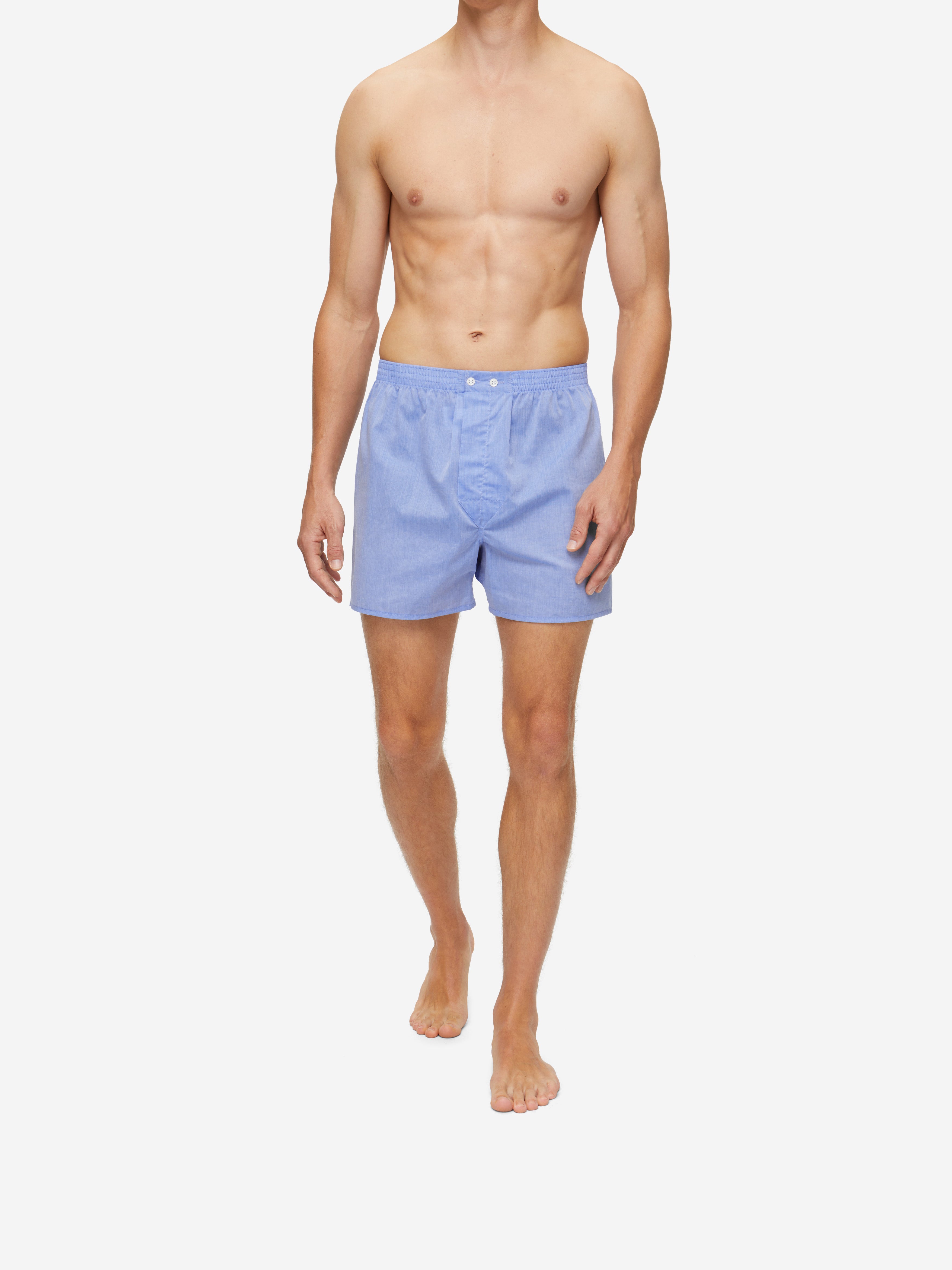 Men's Classic Fit Boxers Amalfi Cotton Batiste Blue