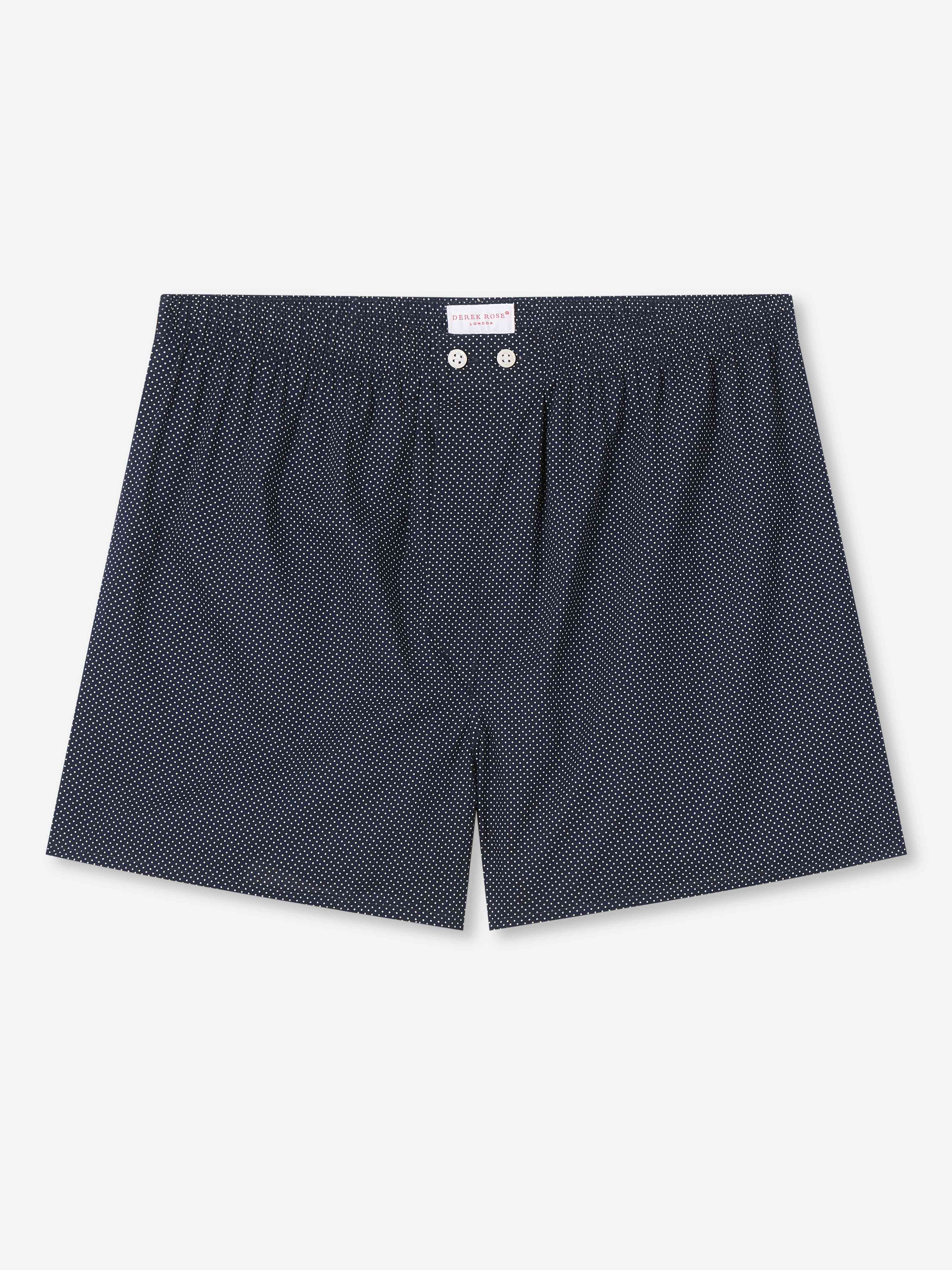 Men's Classic Fit Boxers Plaza 21 Cotton Batiste Navy