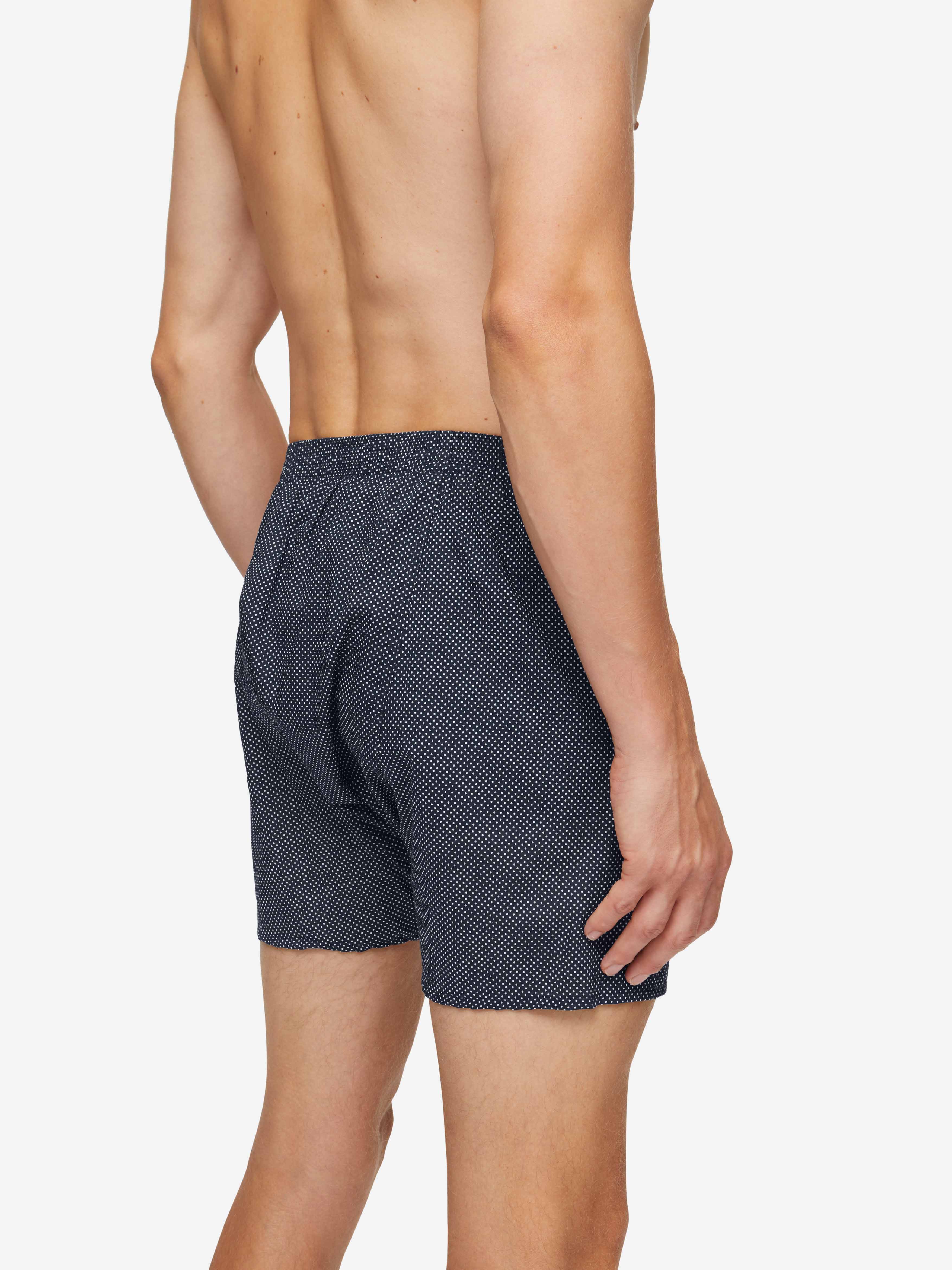 Men's Classic Fit Boxers Plaza 21 Cotton Batiste Navy