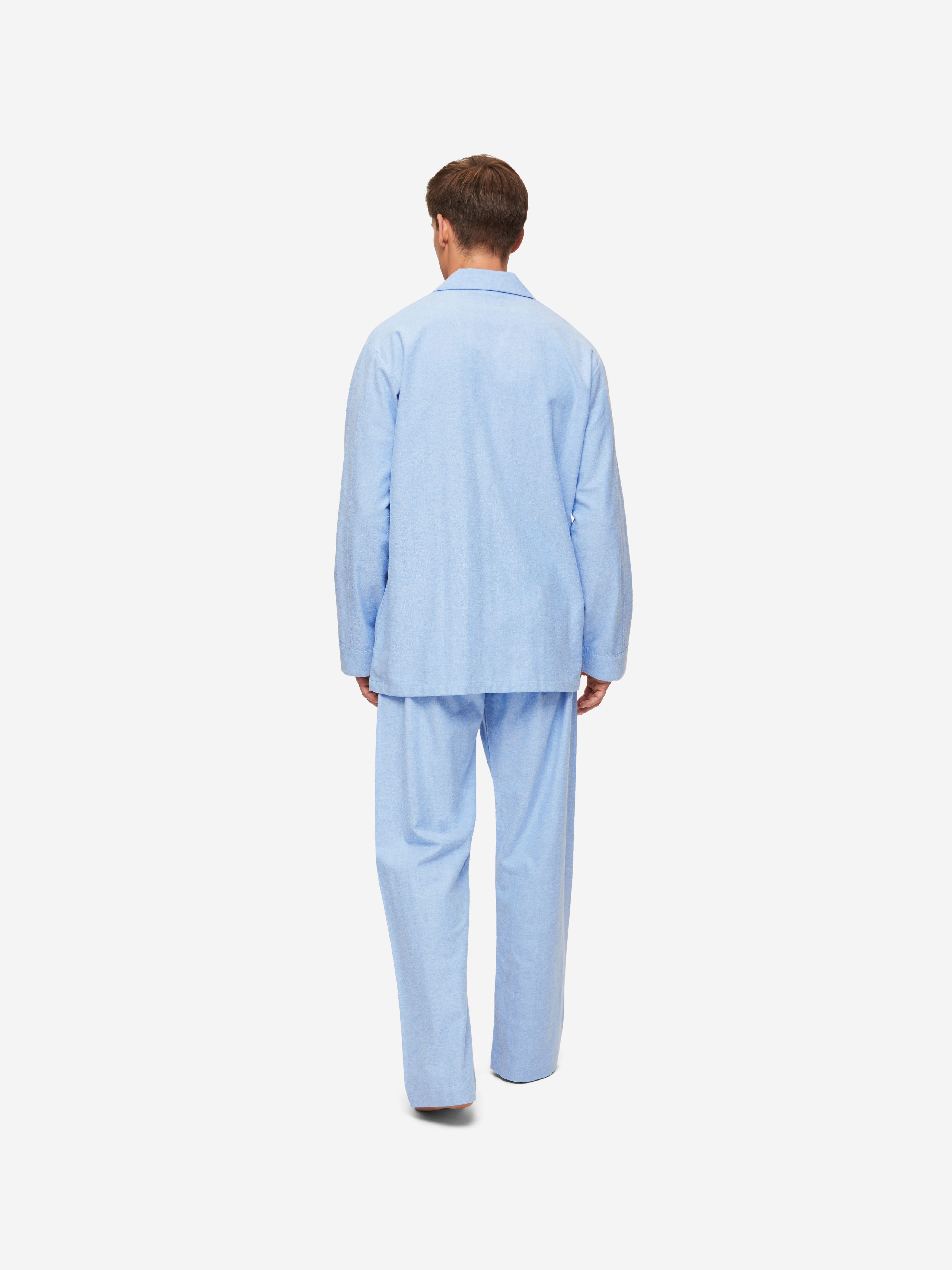 Men's Classic Fit Pajamas Arran 24 Brushed Cotton Blue