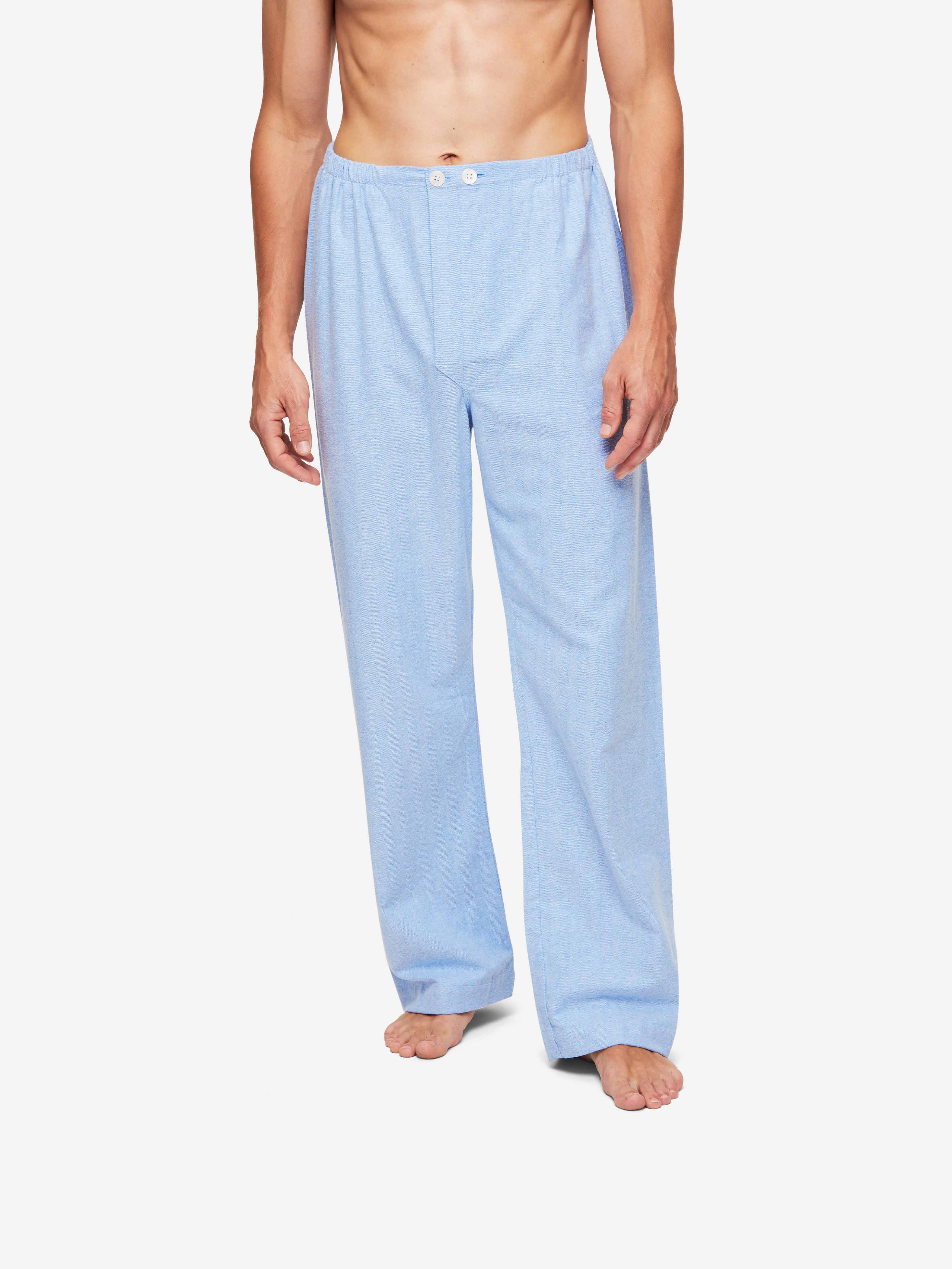 Men's Classic Fit Pyjamas Arran 24 Brushed Cotton Blue