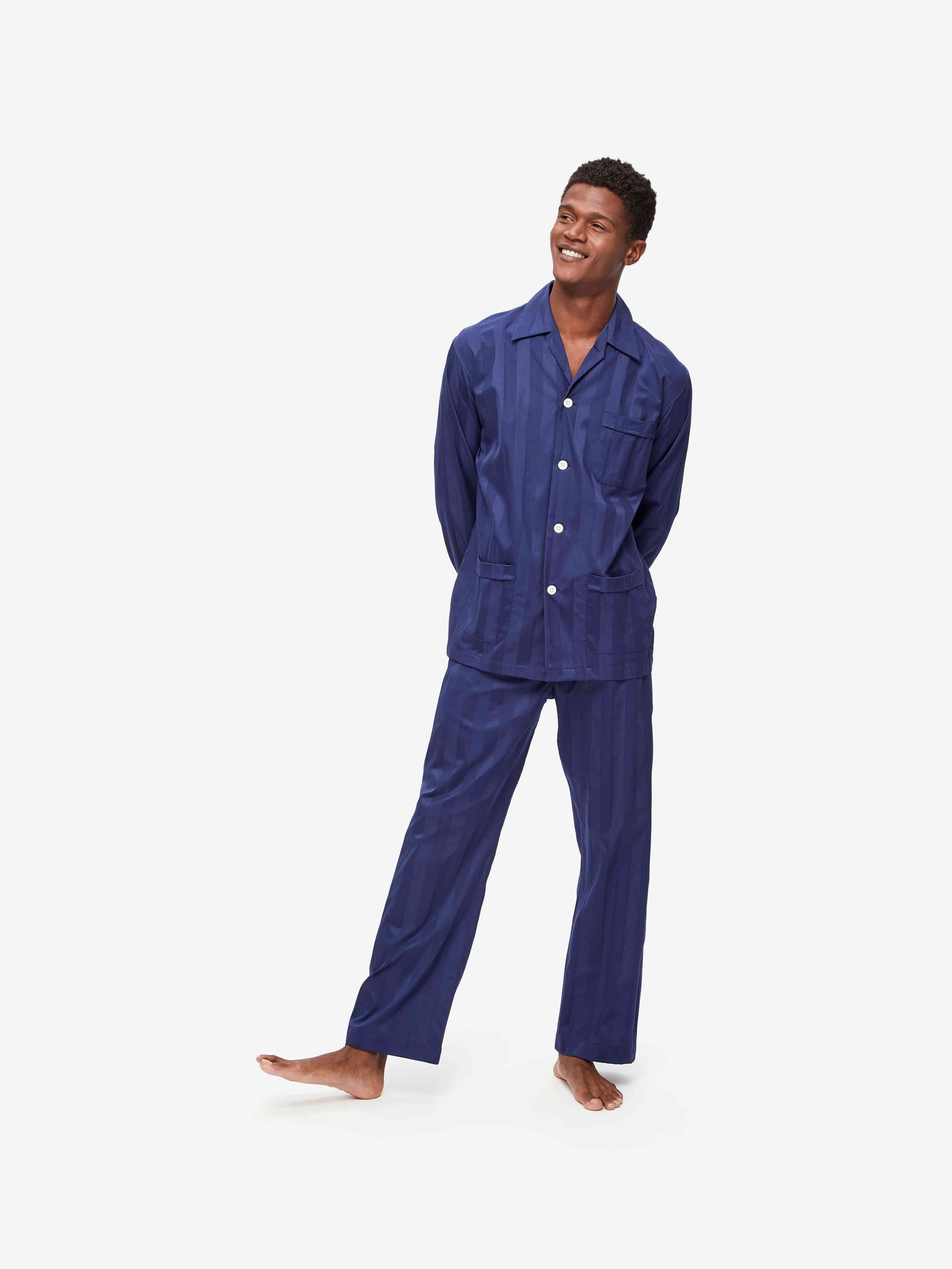 Men's Classic Fit Pajamas Lingfield Cotton Navy