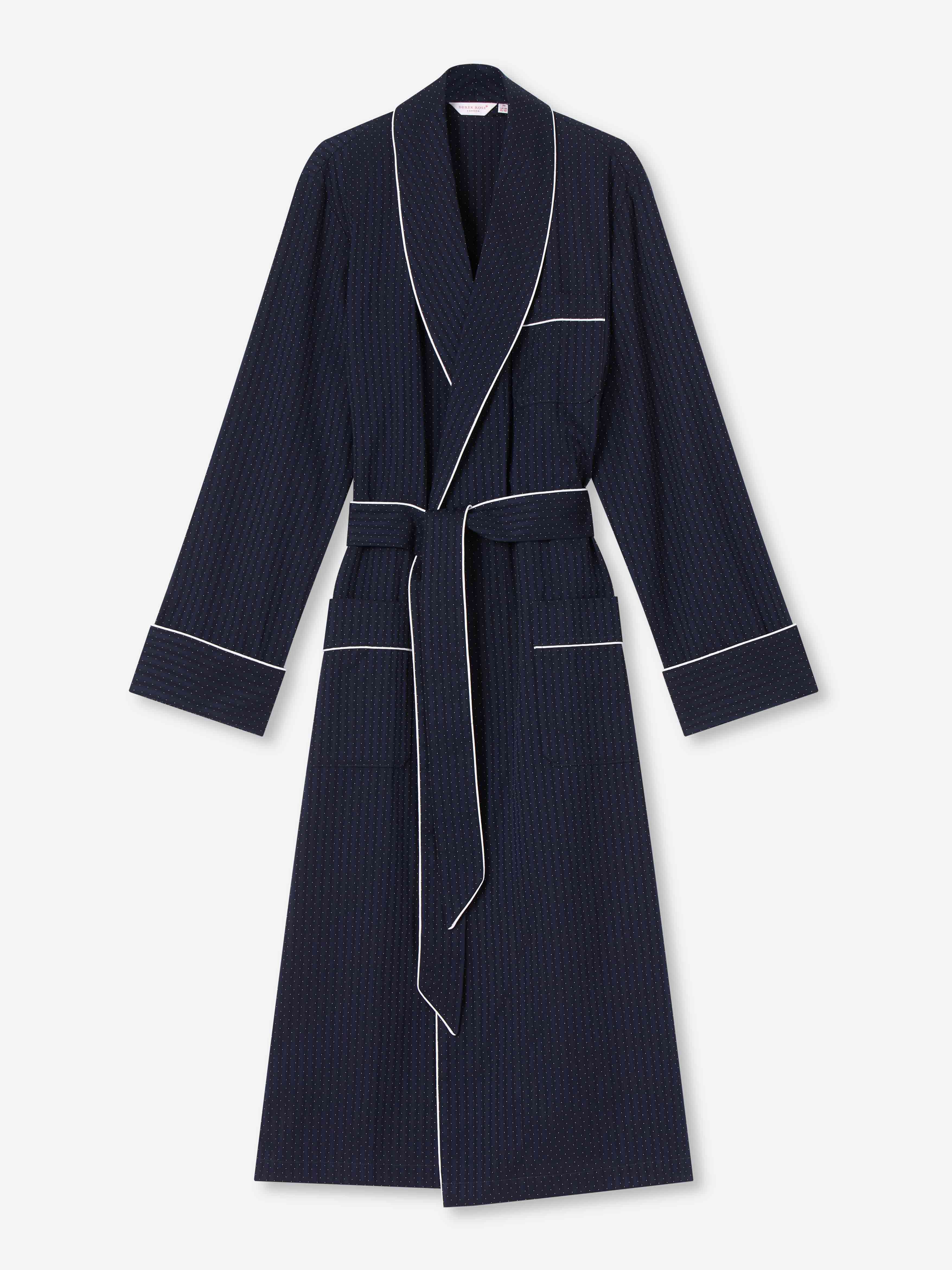 Men's Dressing Gown Royal 40 Cotton Navy