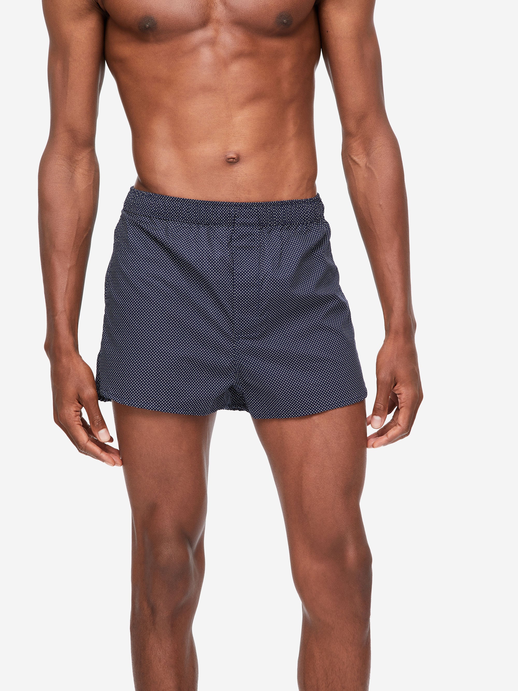 Men's Modern Fit Boxers Plaza 21 Cotton Batiste Navy