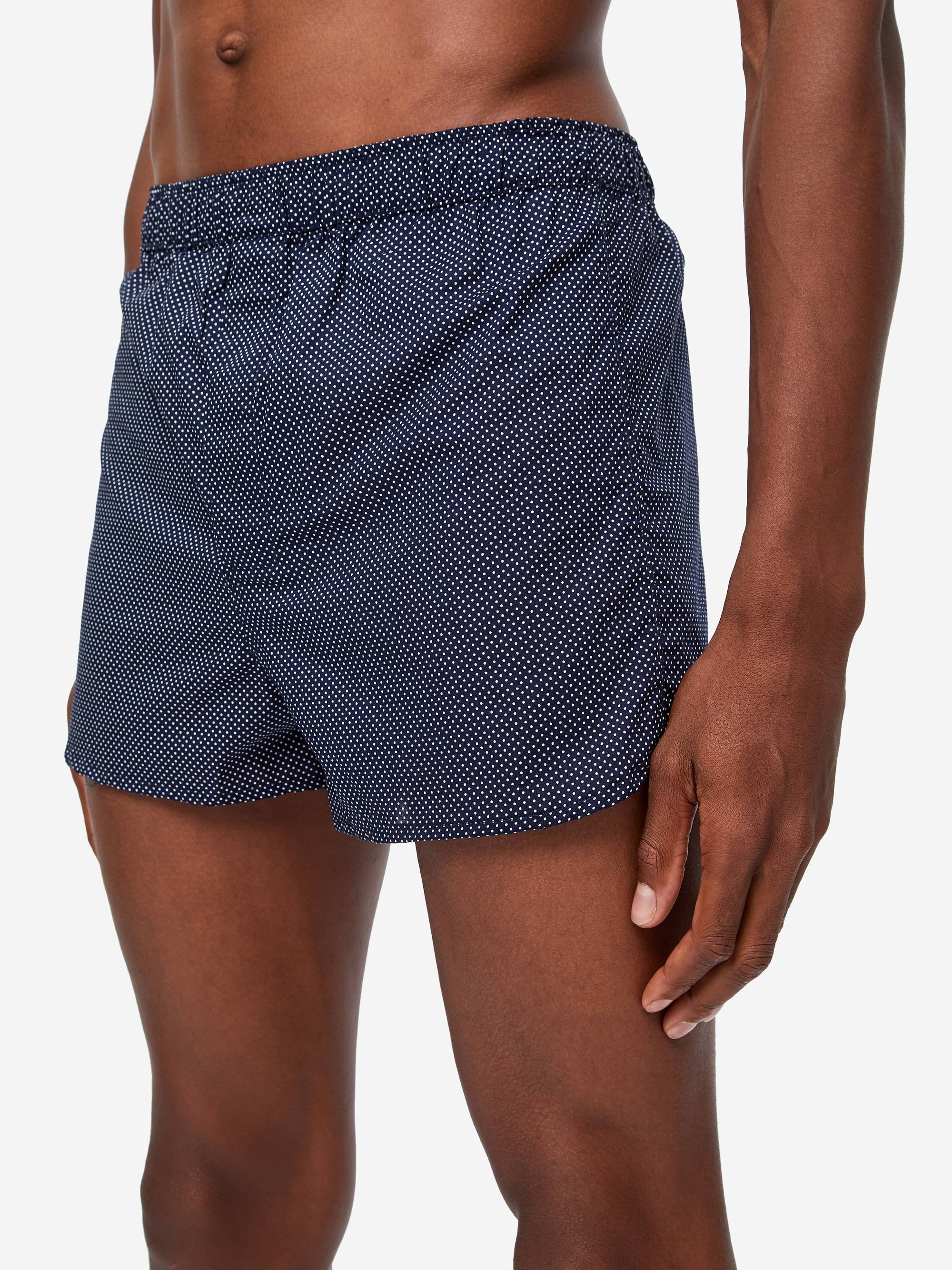 Men's Modern Fit Boxers Plaza 21 Cotton Batiste Navy 