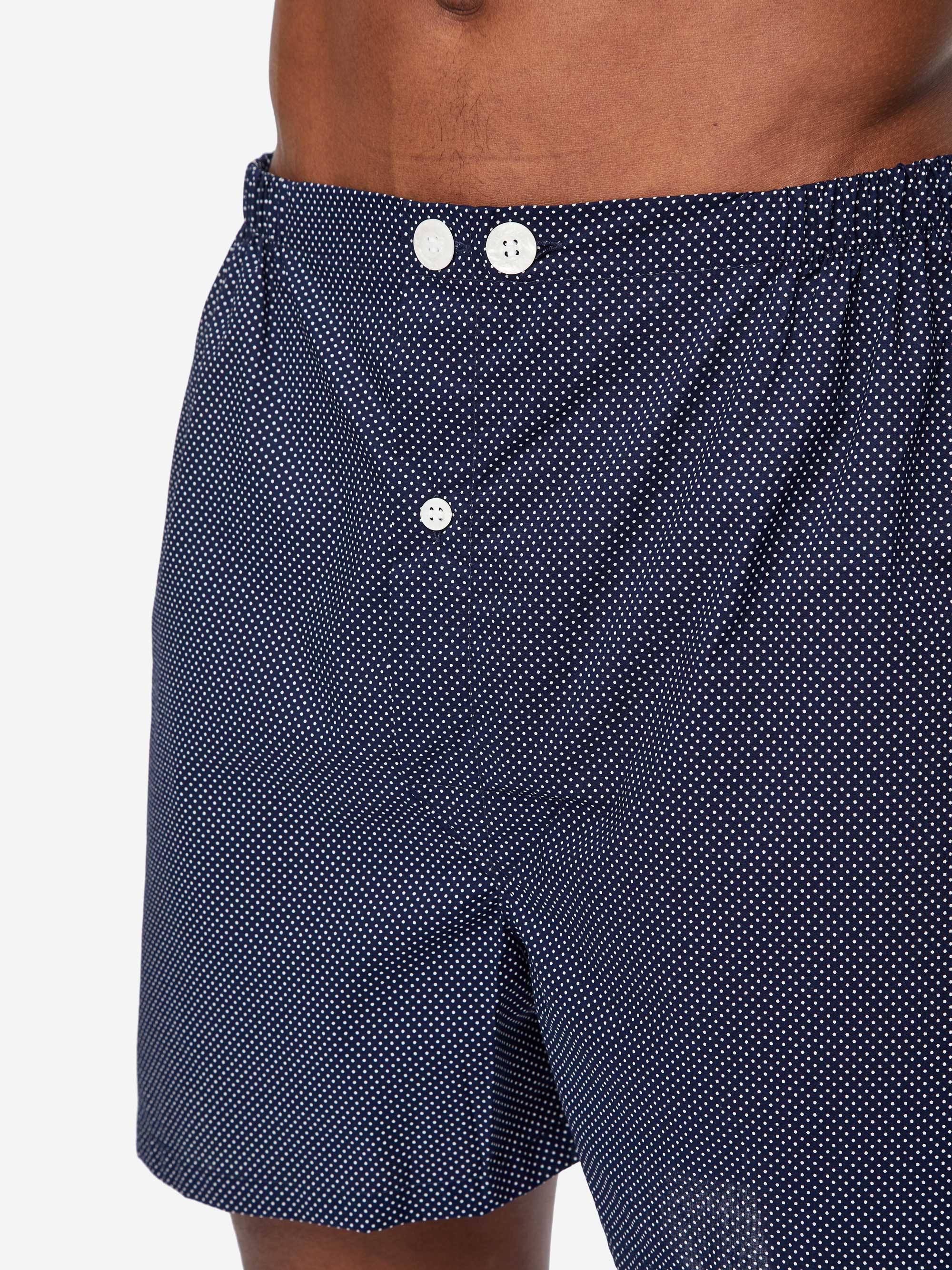 Men's Short Pyjamas Plaza 21 Cotton Batiste Navy