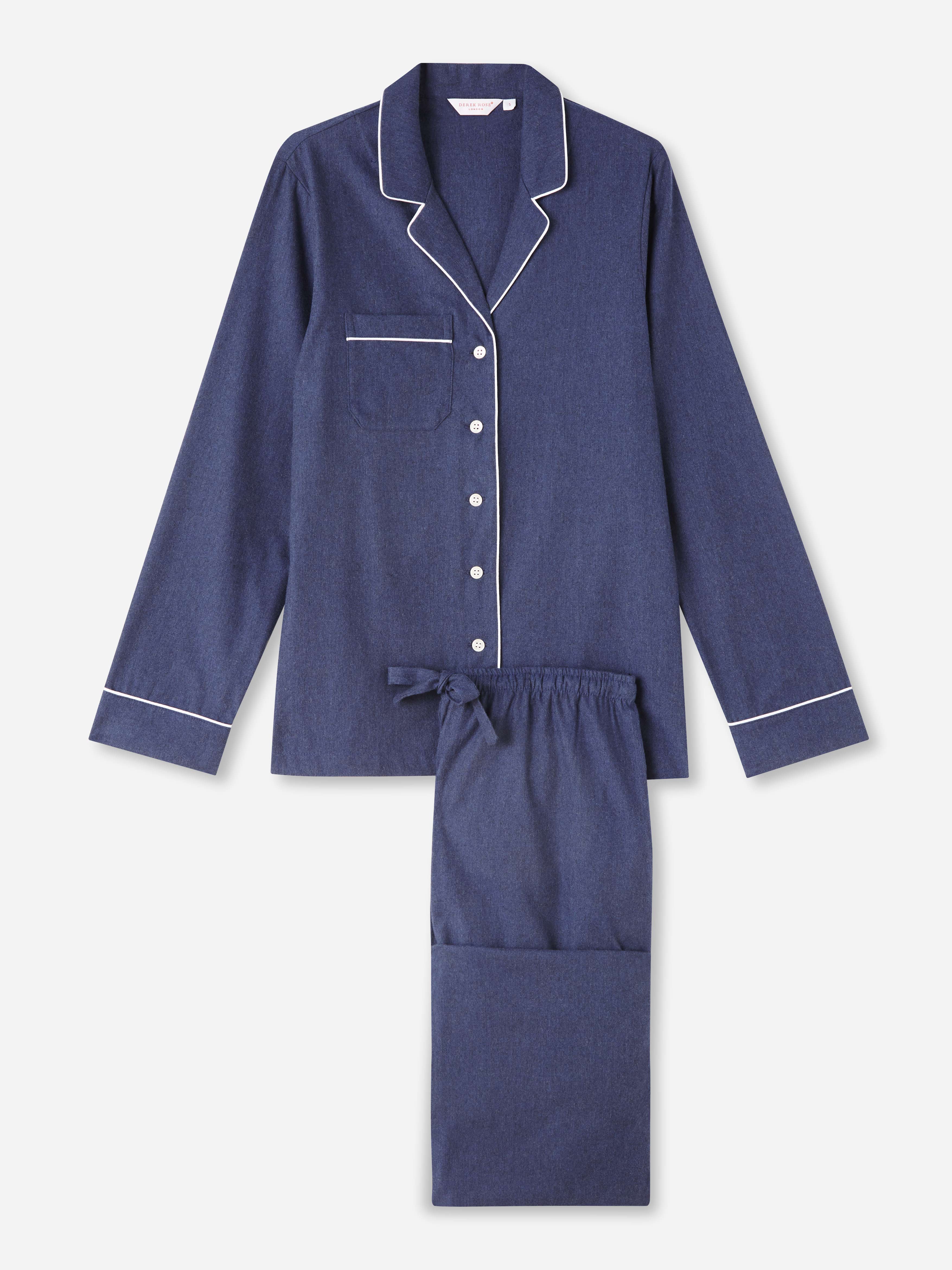 Women's Pajamas Balmoral 3 Brushed Cotton Navy